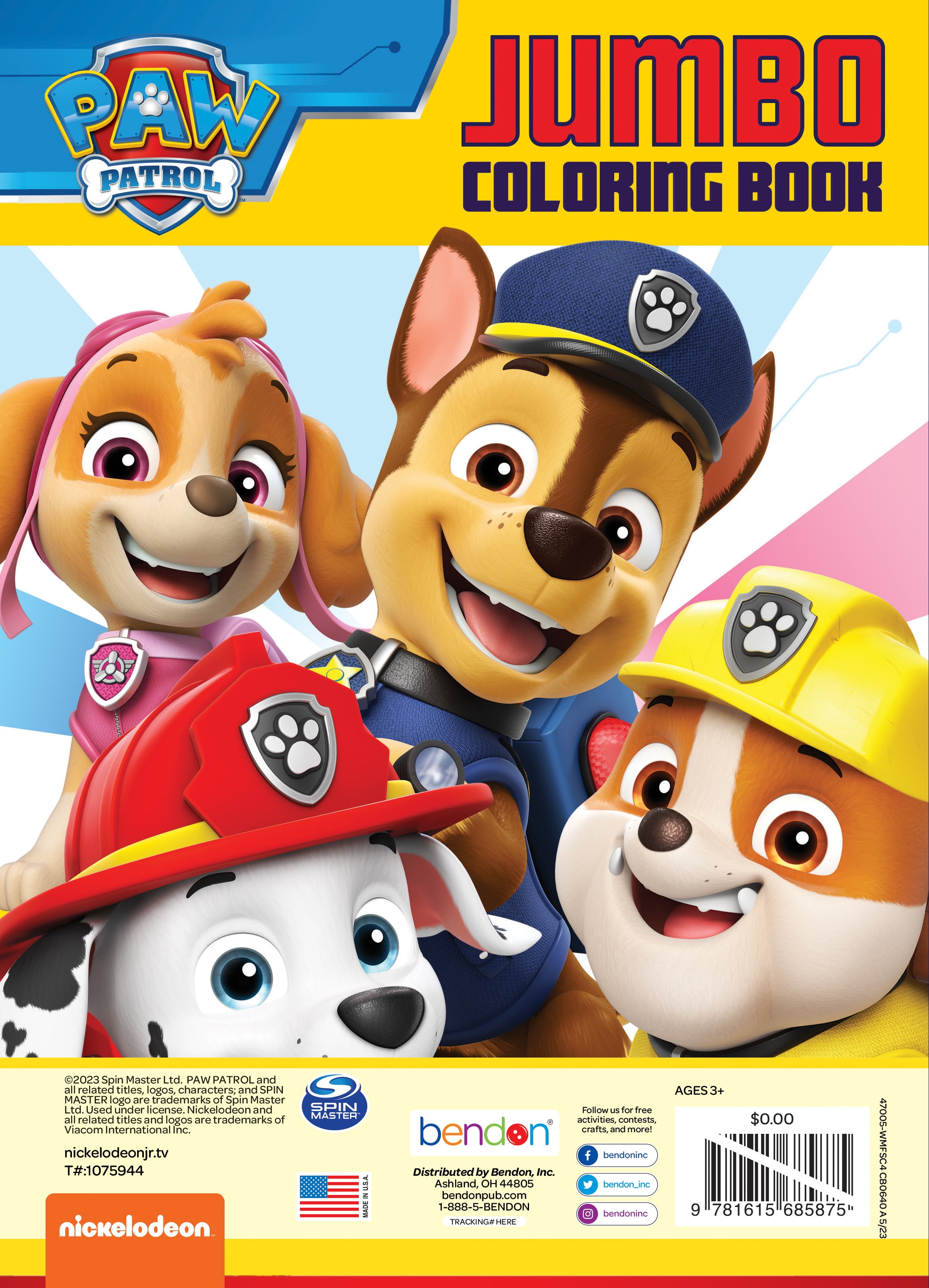 PAW Patrol Jumbo Coloring Book, Activity Book for Kids (64 Pages, 10.75 in x 7.75 in) rot9i