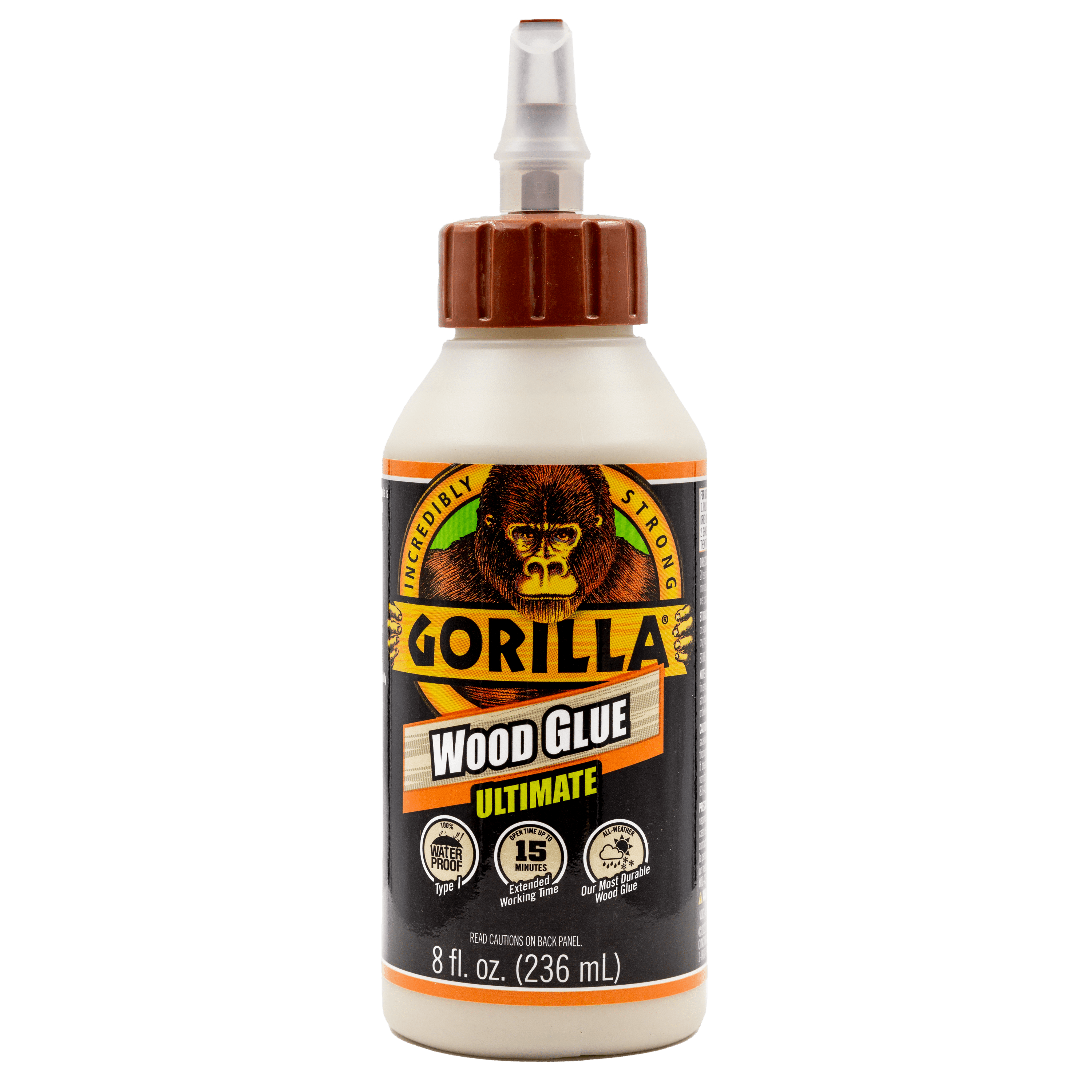 Gorilla Ultimate Waterproof Wood Glue, Heavy-Duty Adhesive for Indoor and Outdoor Projects (Natural, 8 oz) rqx13