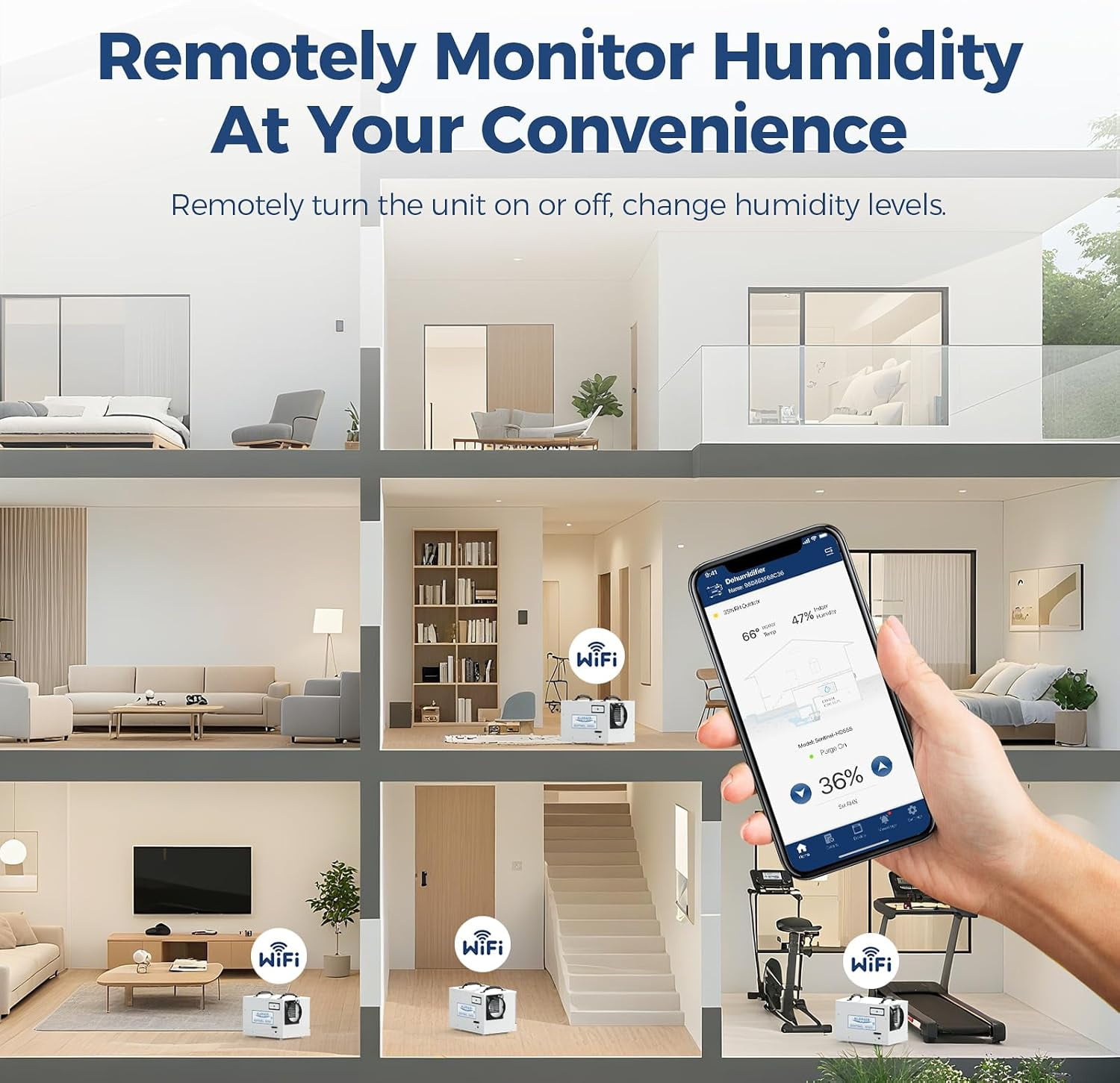 AlorAir Crawl Space Dehumidifier, 120 PPD Energy Star Commercial Basement Dehumidifier with Wi-Fi App Control (White, 19.2 x 12.2 x 13.3 in) eh1m1