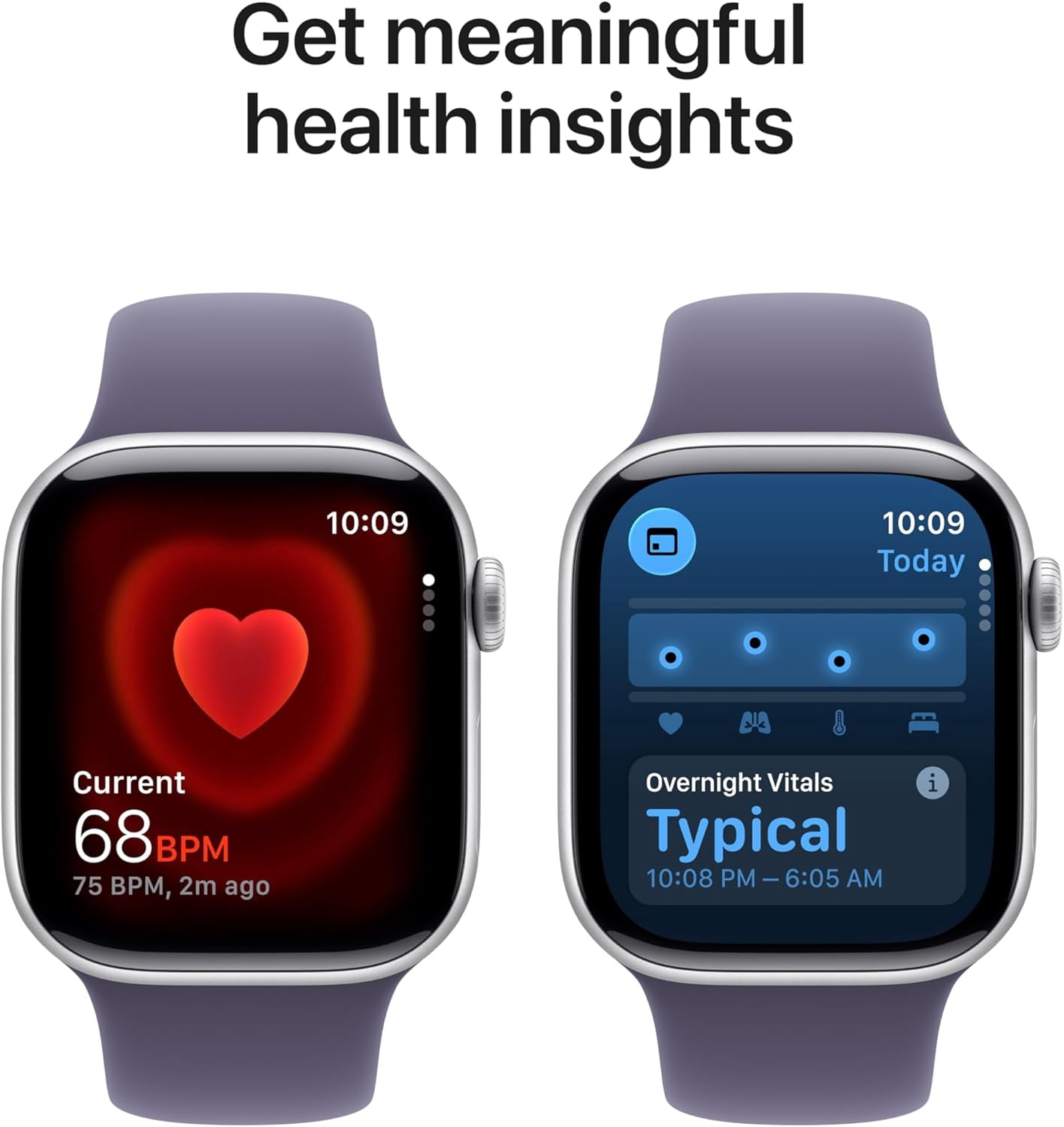 Apple Watch Series 11 (GPS) 46mm Silver Aluminum Case with Purple Fog Sport Band (46mm) ztb19