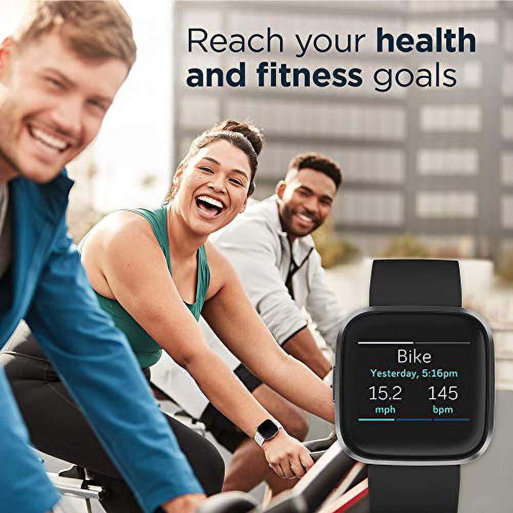 Fitbit Versa 2 Health and Fitness Smartwatch with Heart Rate Monitor (Black, One Size) 1cqsn