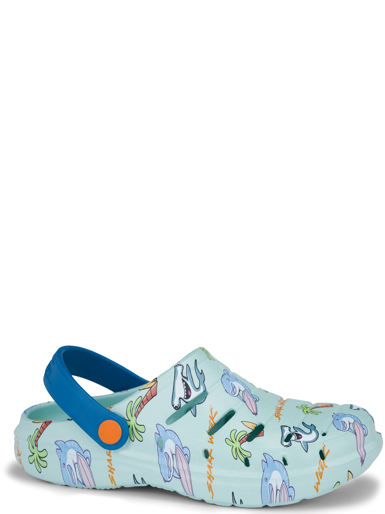 Rugged Shark Boys Shark Week EVA Clogs Lightweight Water Shoes (Blue, 13 Little Kid) 0s049