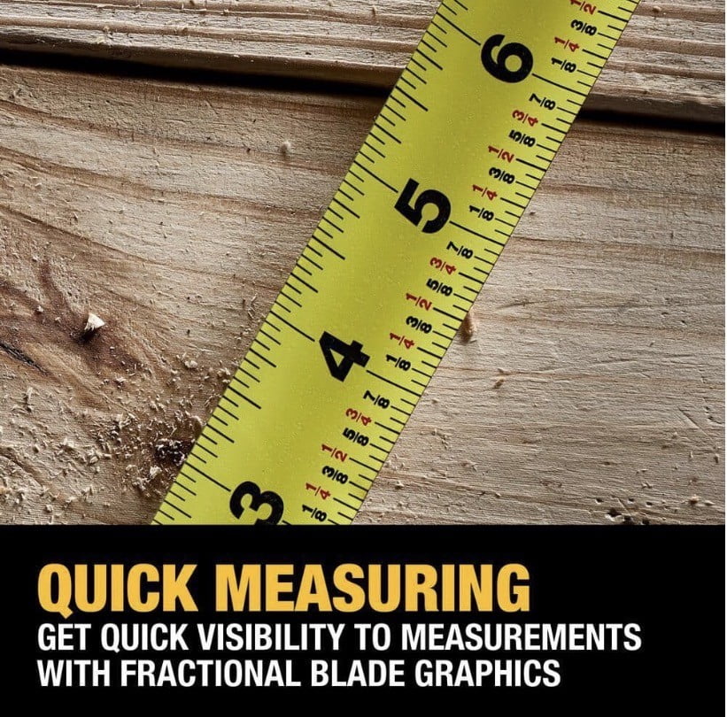 DEWALT Magnetic Tape Measure, Heavy-Duty Professional Measuring Tool (25 ft, 2-Pack) l69o1