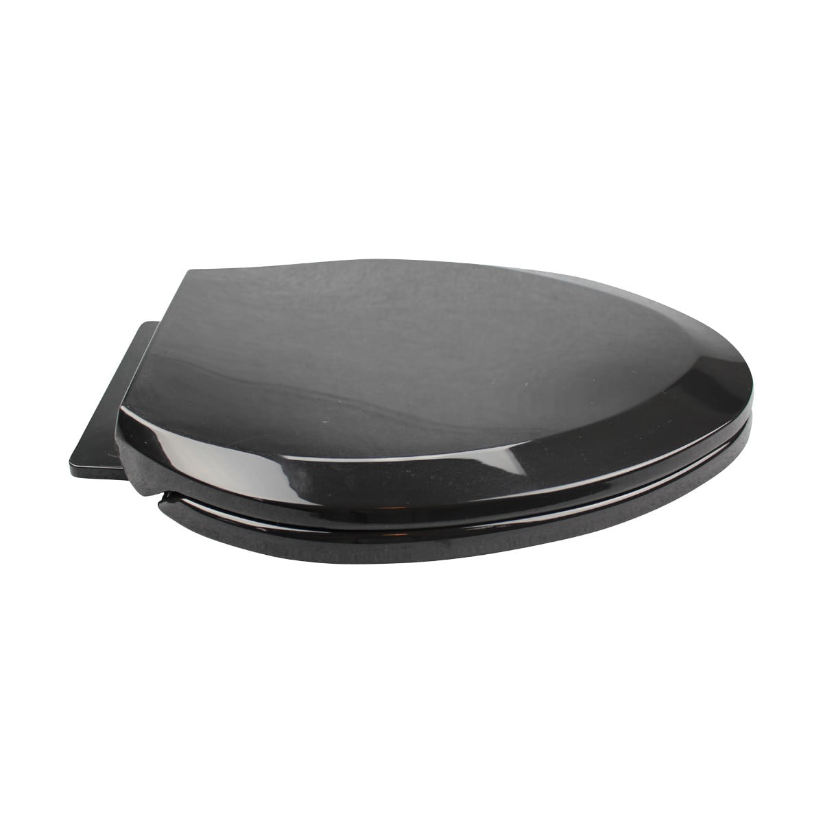 Renovator's Supply Elongated Toilet Seat (Black, 19.25 in) Slow Close Soft Close Plastic Lid with Adjustable Hinges khdga