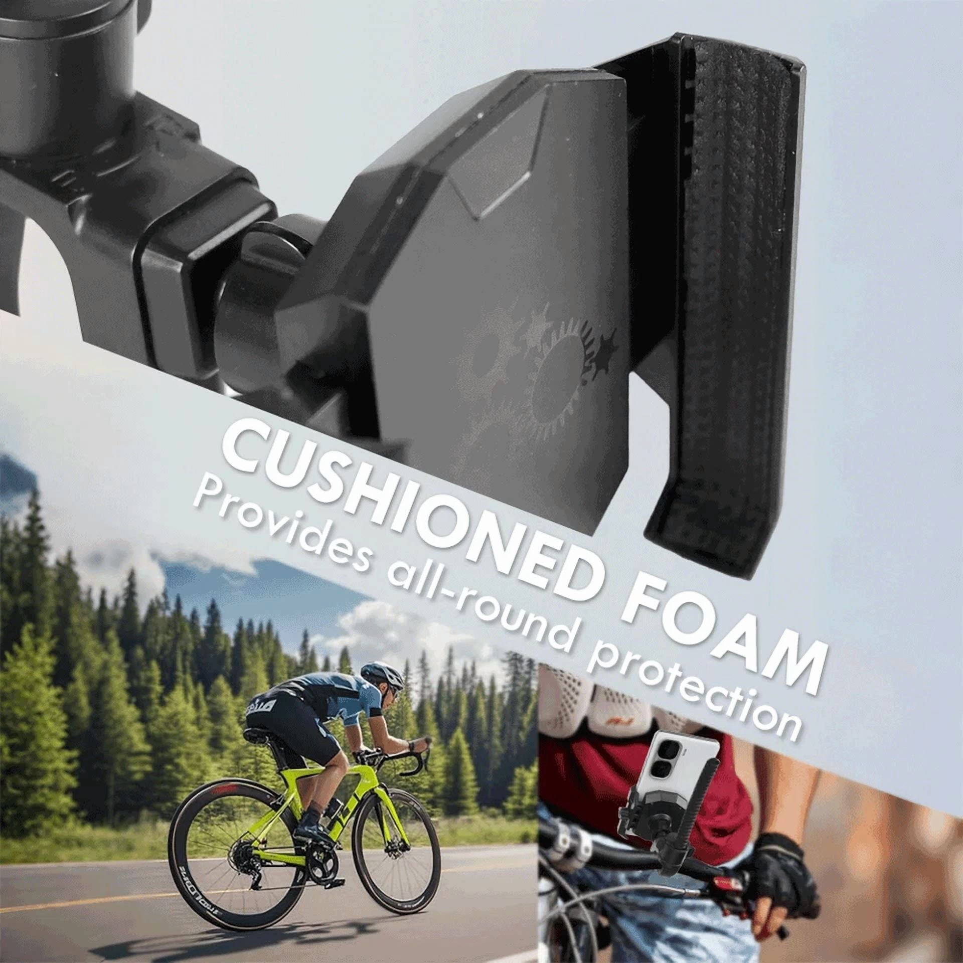 Rhea Universal Motorcycle Bike Cell Phone Holder Anti-Shake Handlebar Mount (Black, 1 Pack) q6t7j