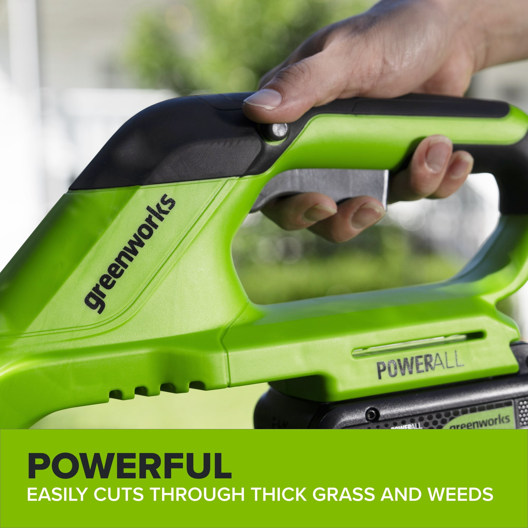 Greenworks PowerAll 24V 12 in String Trimmer and 270 CFM Handheld Blower Combo Kit (Green, 1 Battery) 87ehc