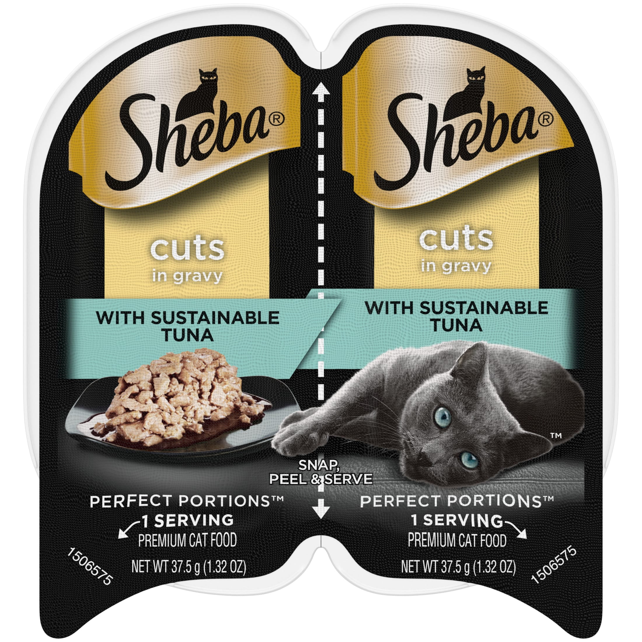 SHEBA Wet Cat Food Cuts in Gravy with Sustainable Tuna (2.6 oz Twin-Pack) 4p4ls