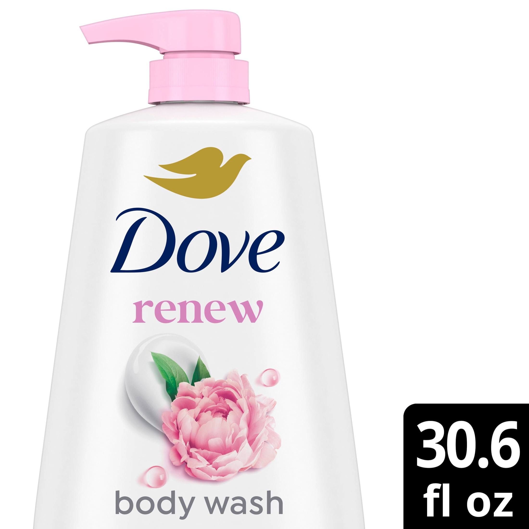 Dove Renewing Body Wash with Peony & Rose Oil, Moisturizing Skin Cleanser for Soft Skin (30.6 fl oz) 7f4ka