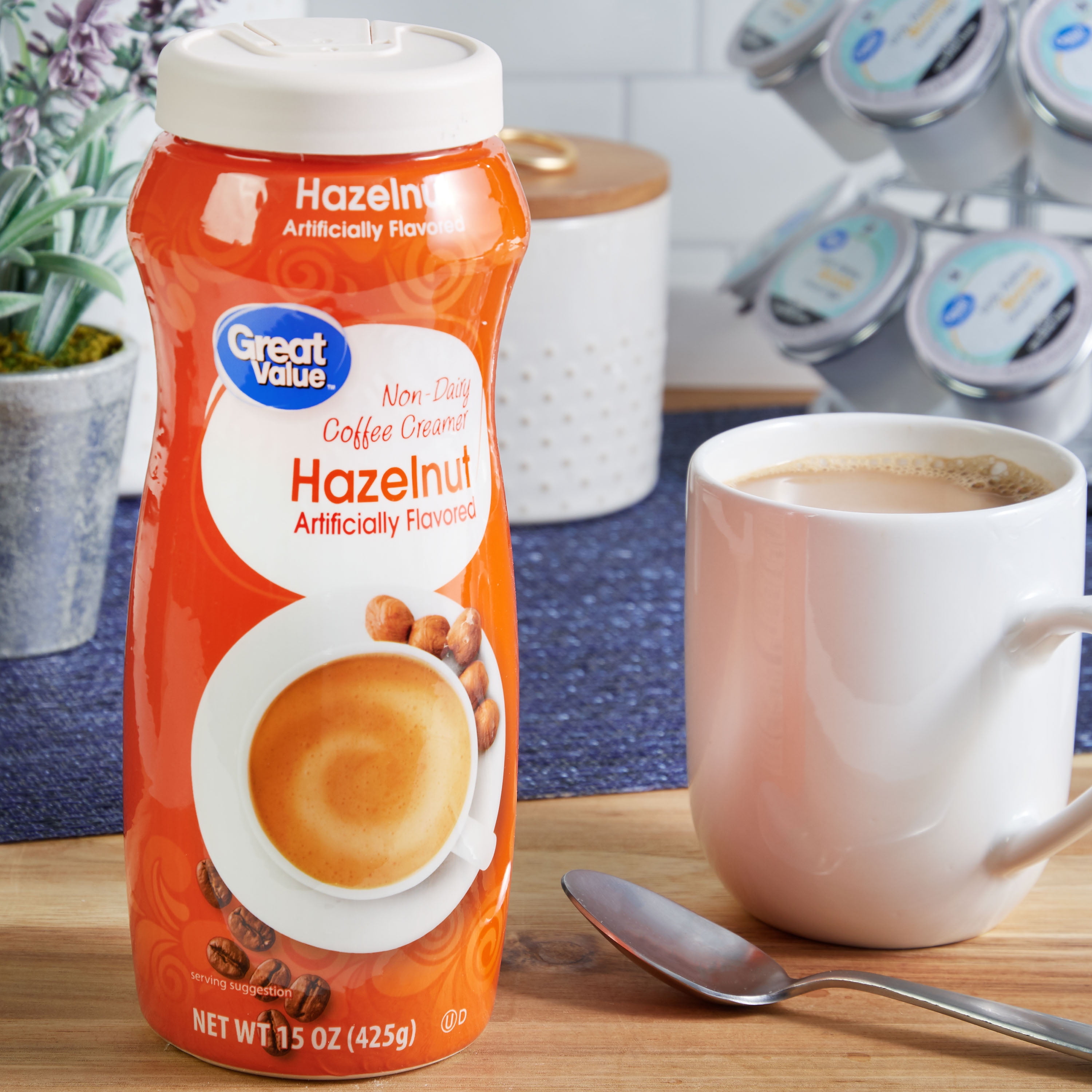 Great Value Non-Dairy Hazelnut Coffee Creamer (Hazelnut, 15 oz) 1p36f