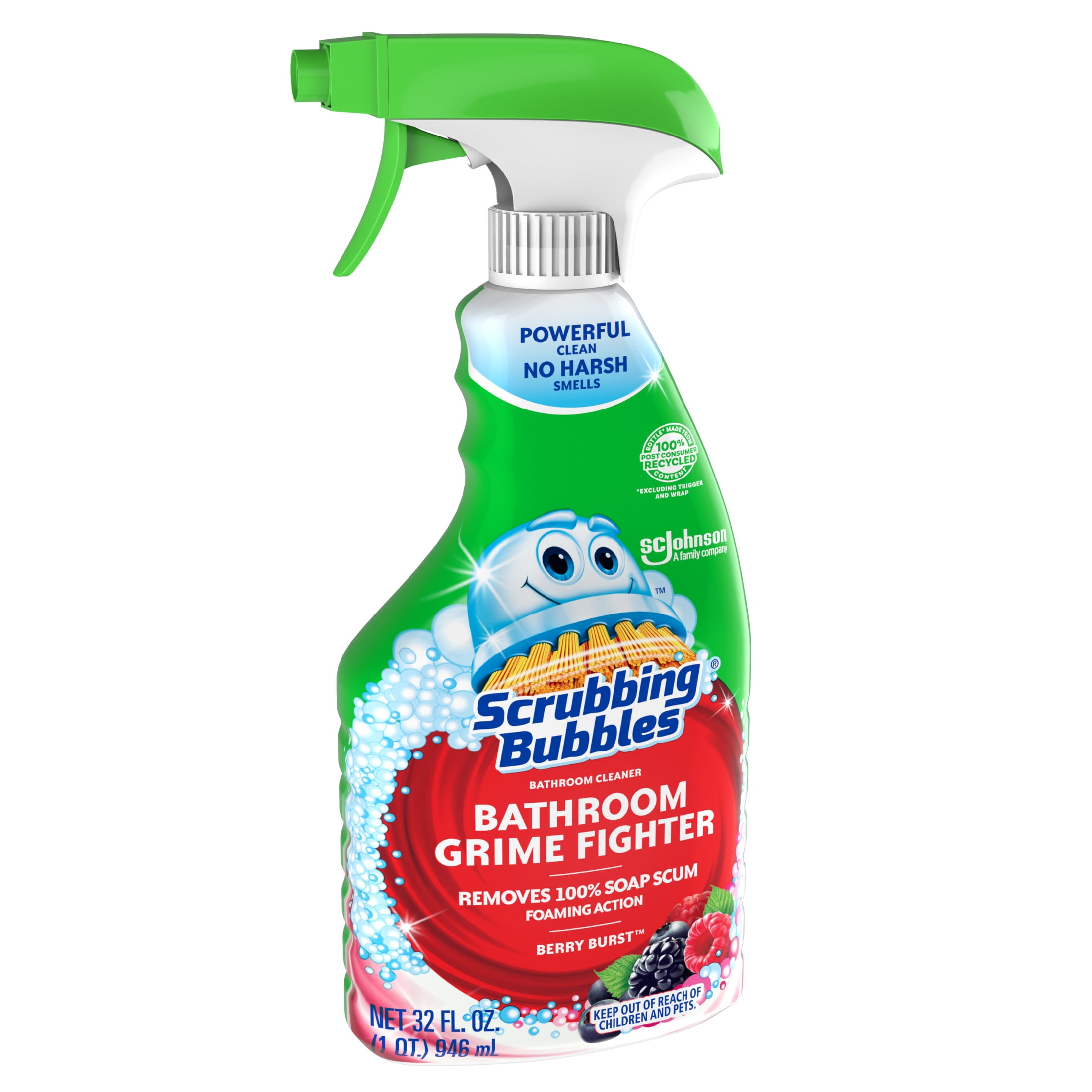 Scrubbing Bubbles Grime Fighter Bathroom Disinfectant Cleaner Spray (Berry Burst, 32 fl oz) qmg6i