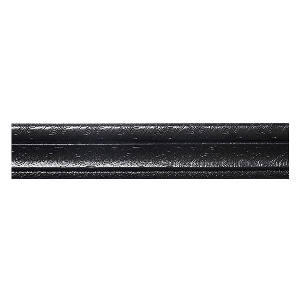 SDJMa Flexible Foam Molding Trim, Self-Adhesive 3D Wall Border for Home Decor (Black, 93 in x 3 in) bua7p