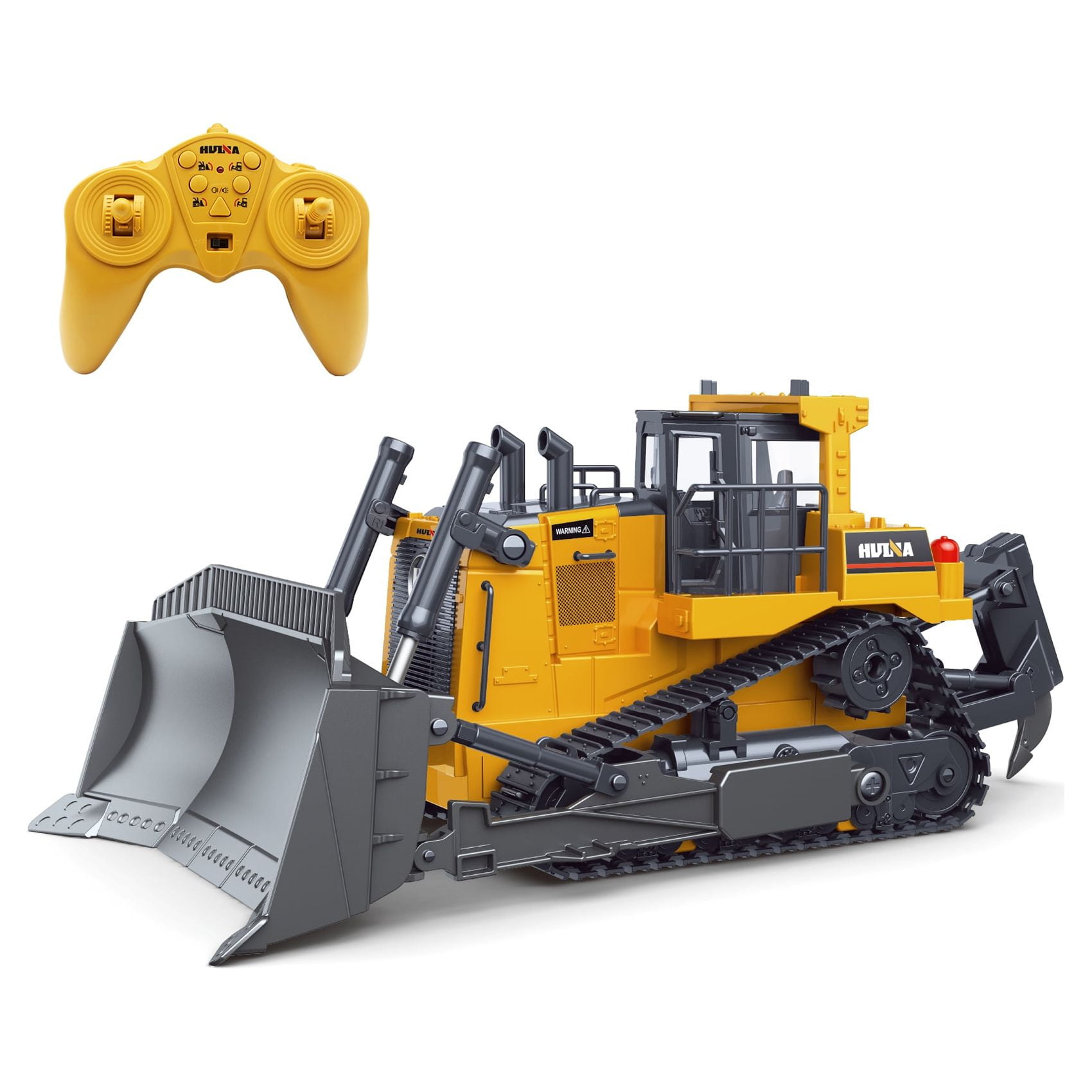 Fisca 1/16 Remote Control Bulldozer, RC Construction Tractor with Metal Ripper and Lights (Yellow, 14.8 in) tk2ok