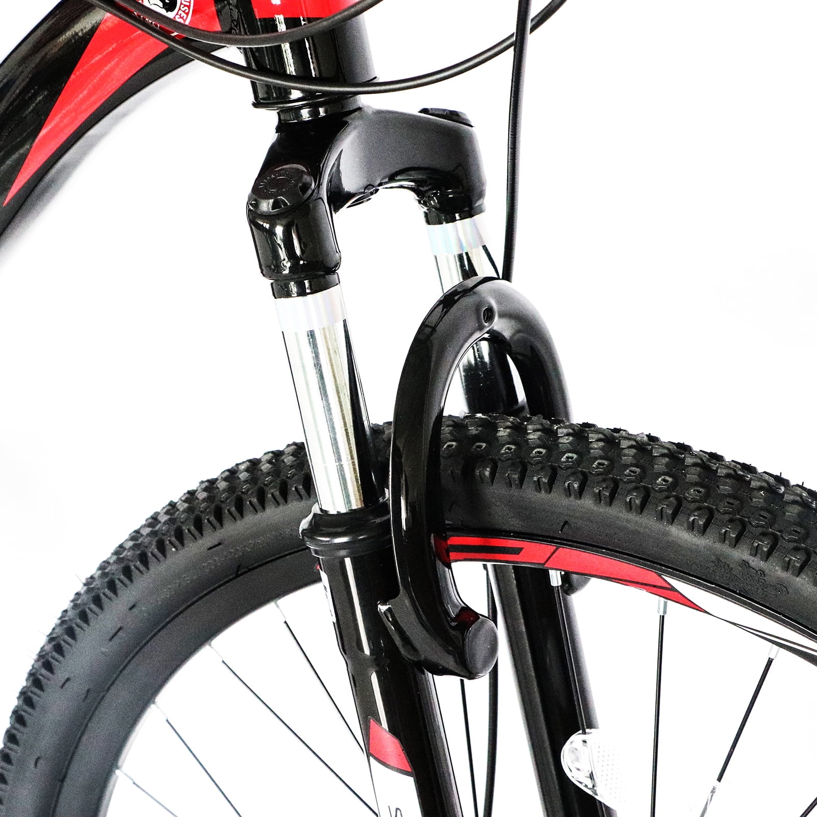 Winado 26-Inch Mountain Bike, 21-Speed Adult Trail Bicycle with Dual Disc Brakes (Black Red, 26 in) aemjx