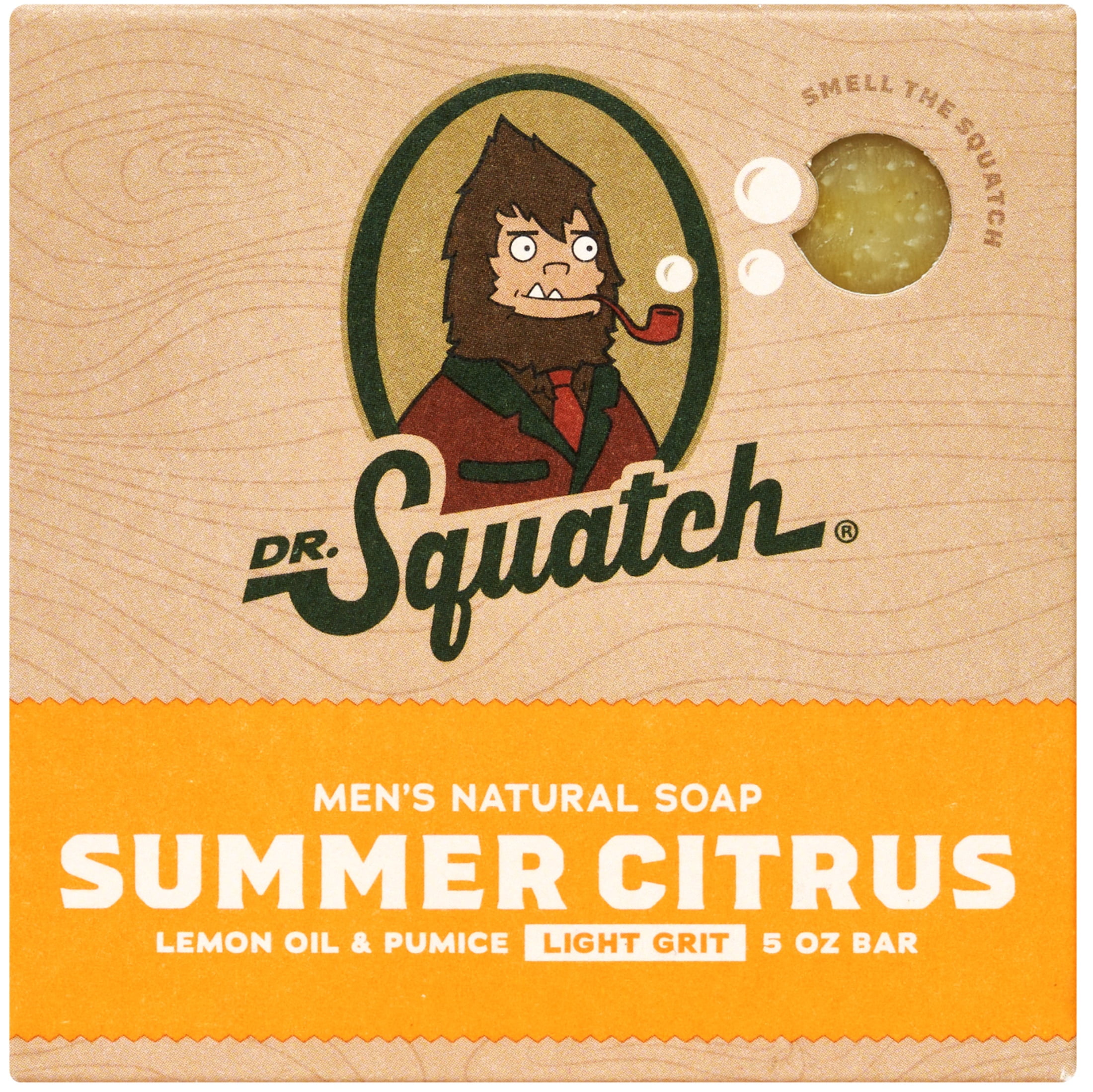 Dr. Squatch Men's Natural Bar Soap, Exfoliating Citrus Body Wash, Summer Citrus (5 oz) p6s8p