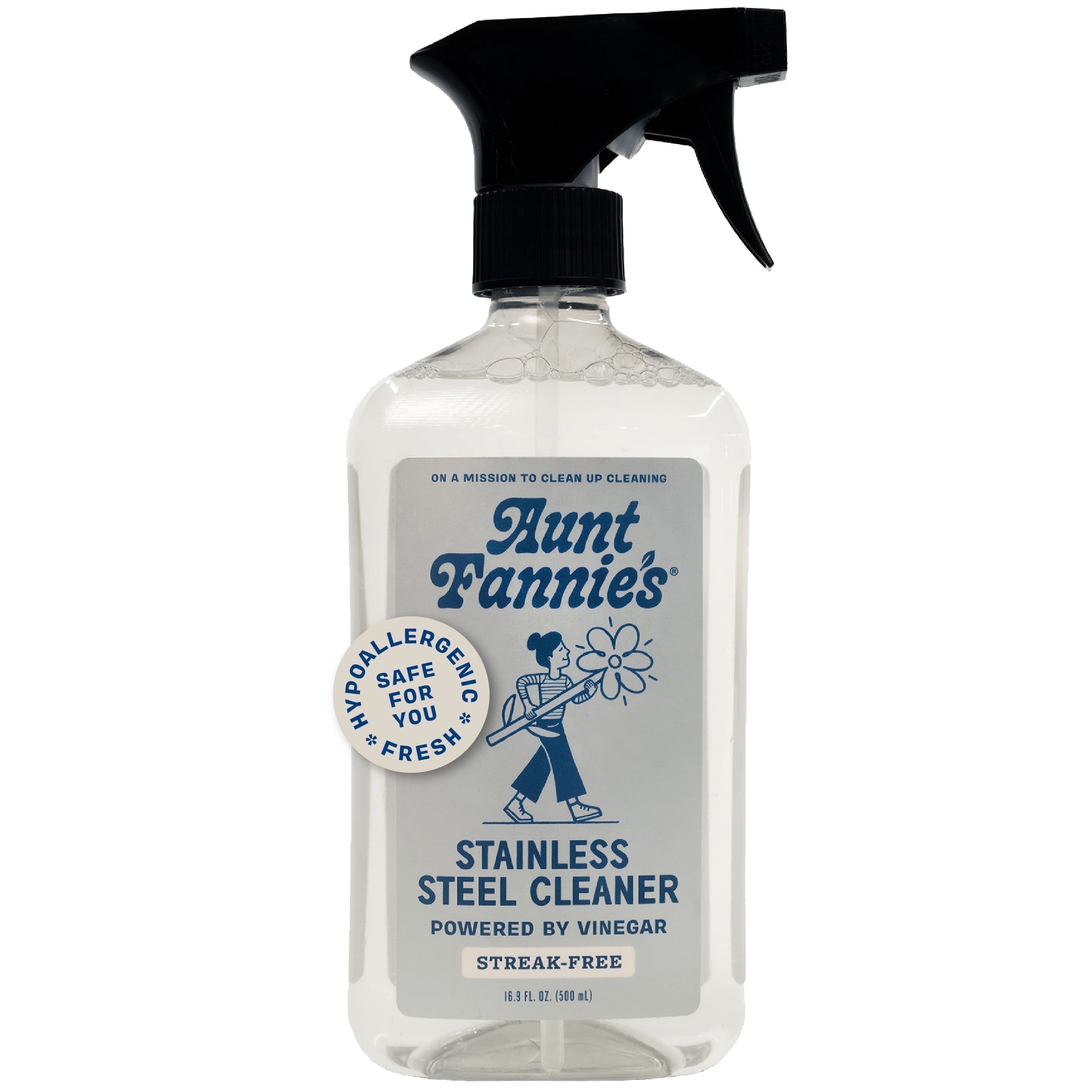 Aunt Fannie's Stainless Steel Cleaner, Streak-Free Plant-Based Formula (Lavender, 16.9 fl oz) xu1vn