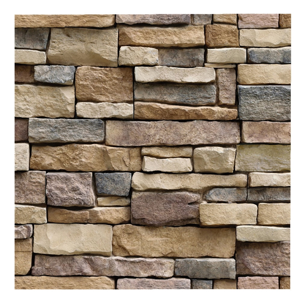 JoyMoreHome Peel and Stick Brick Wallpaper, Vintage Stone Decorative Contact Paper for Kitchen (Red, 17.7 in x 39.4 in) c6bag