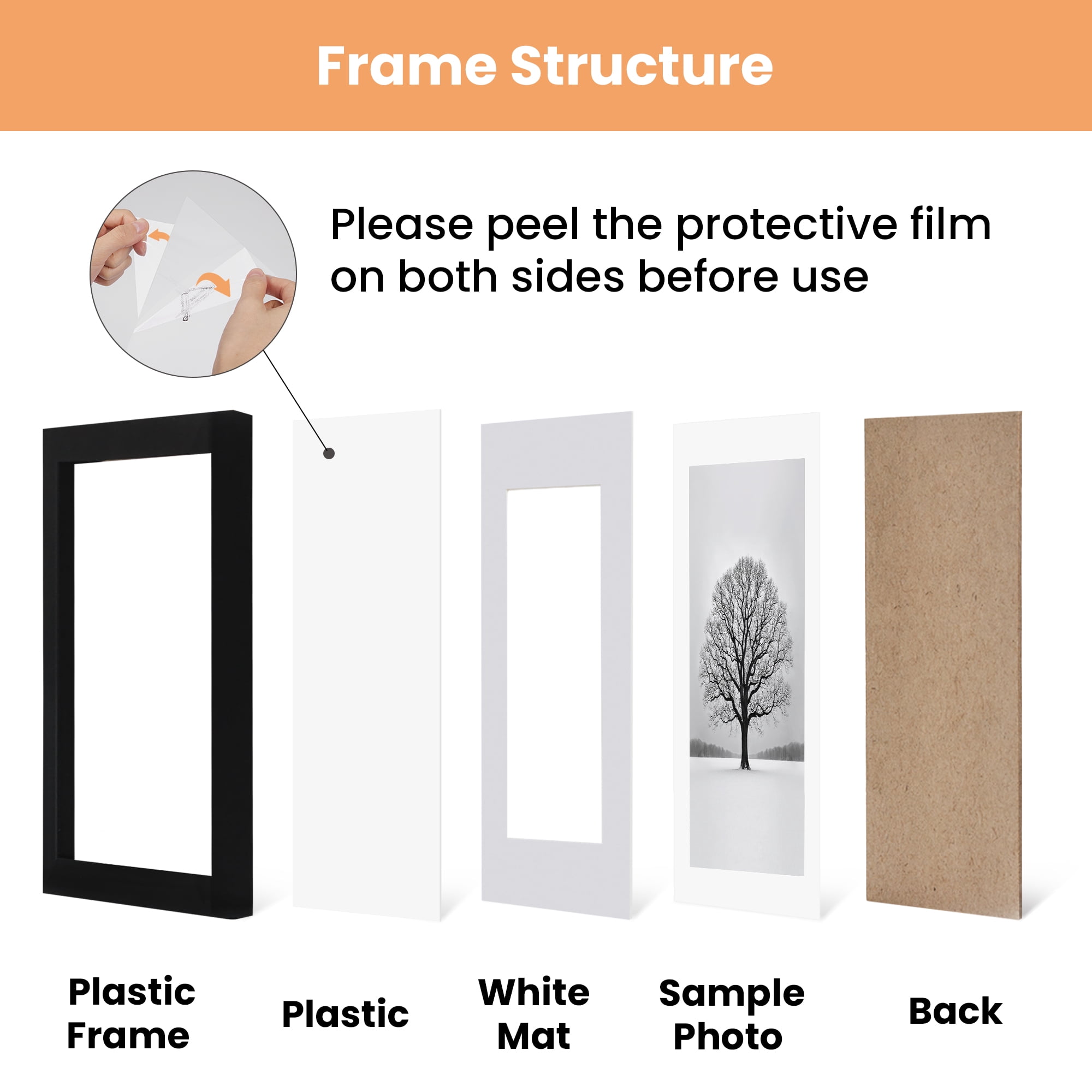 Sindcom 6 Pack Picture Frames for Wall Gallery Display (Black, 8x10 in) x32ak
