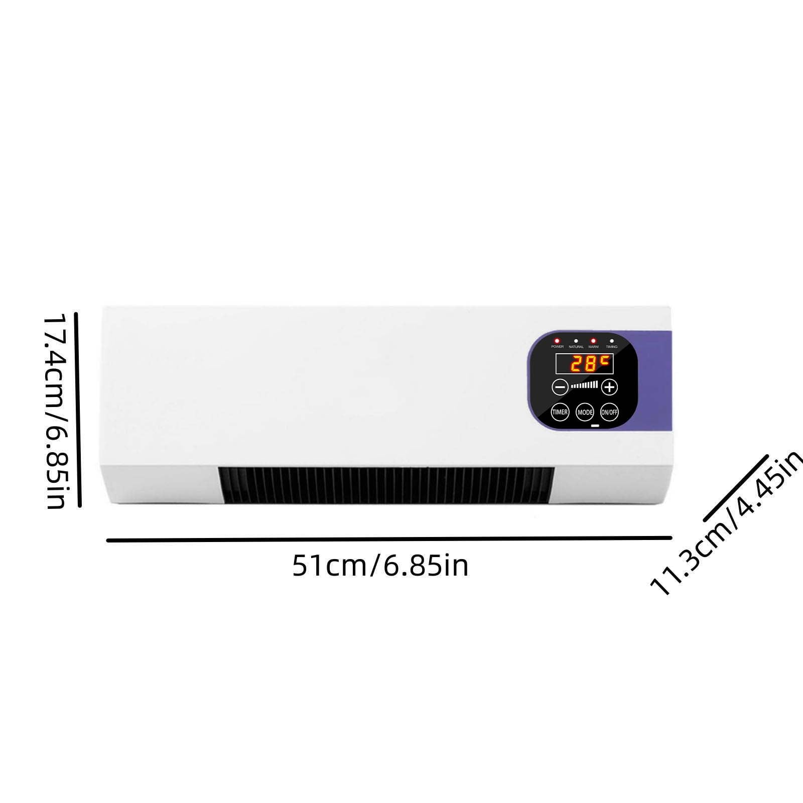 FYHALE 8,000 BTU Wall-Mounted Air Conditioner and Heater with Remote Control (White, 350 sq ft Coverage) ofgtx