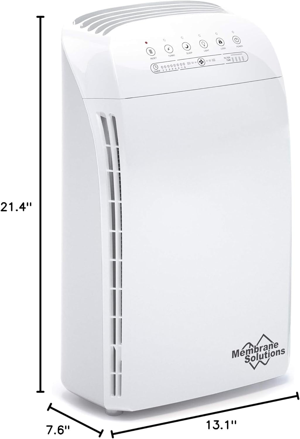Membrane Solutions MSA3W True HEPA Air Purifier for Large Rooms (White, 1590 sq ft) 14dcv
