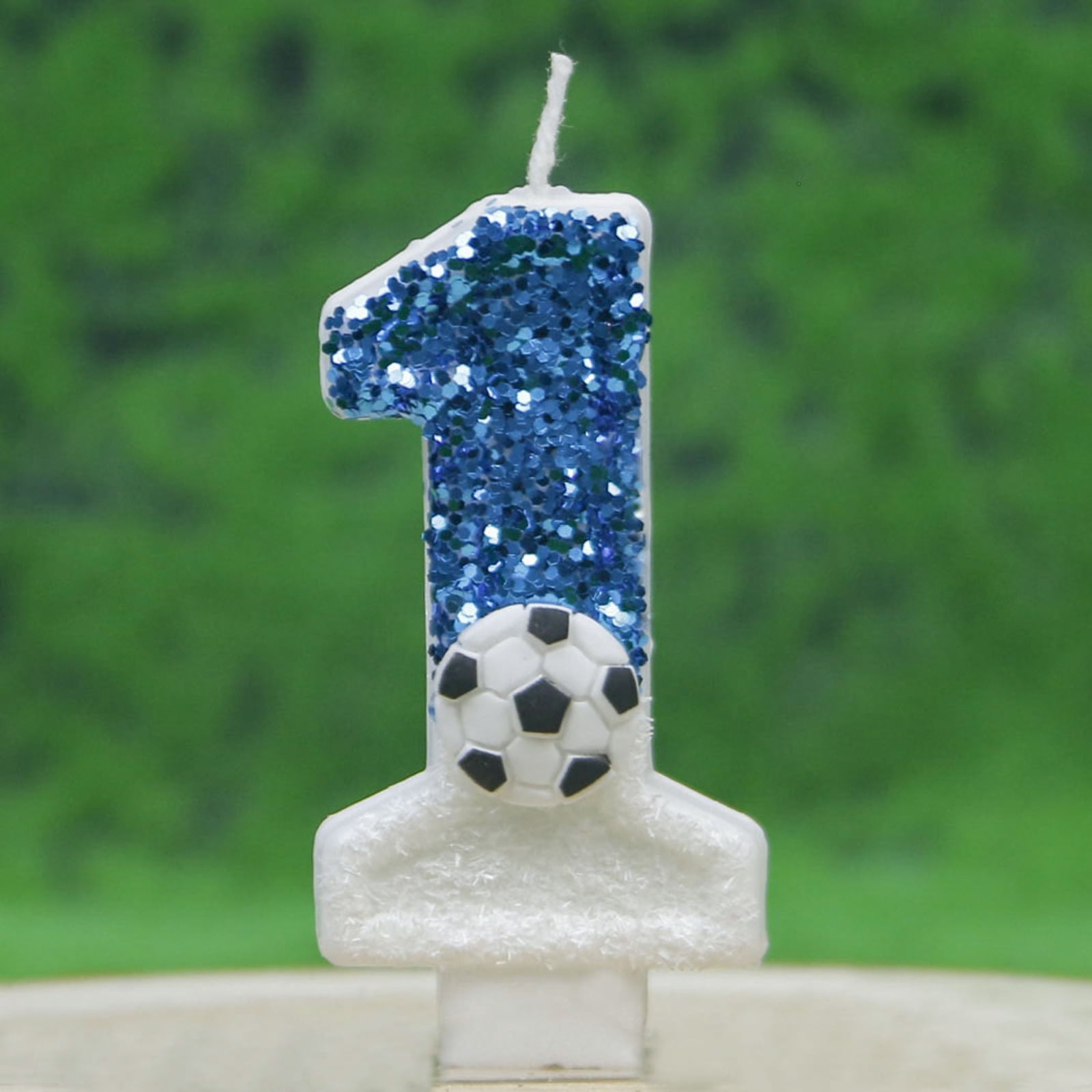 Anmrize Soccer Number 1 Birthday Candle (White, 3 in) dew9v