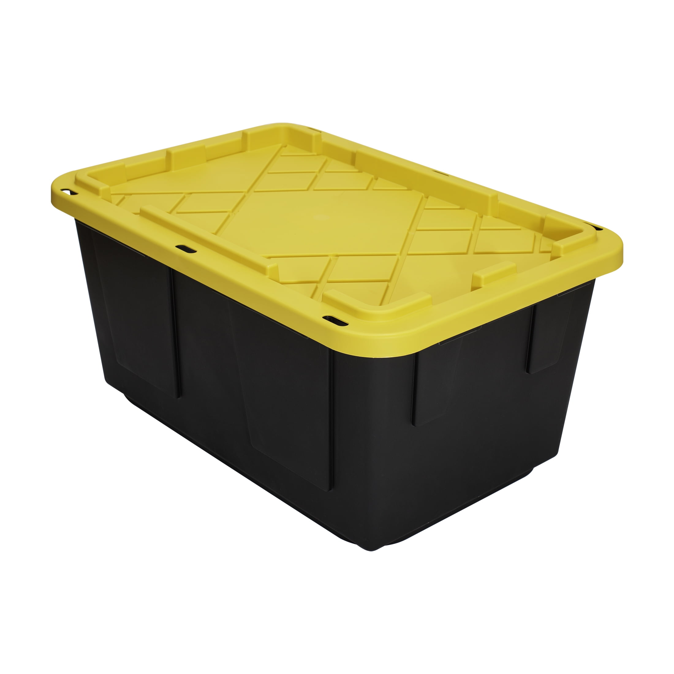 Greenmade Pro Plastic Storage Box, Heavy-Duty Garage Organization Bin (Black, 27 gal) 8cvvm