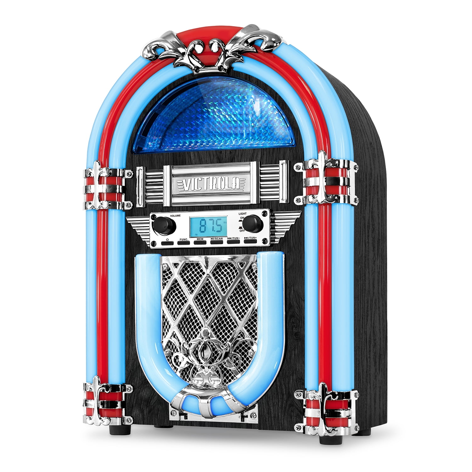 Innovative Technology Nostalgic Bluetooth Jukebox with LED Lighting (Silver) yktns - Image 2