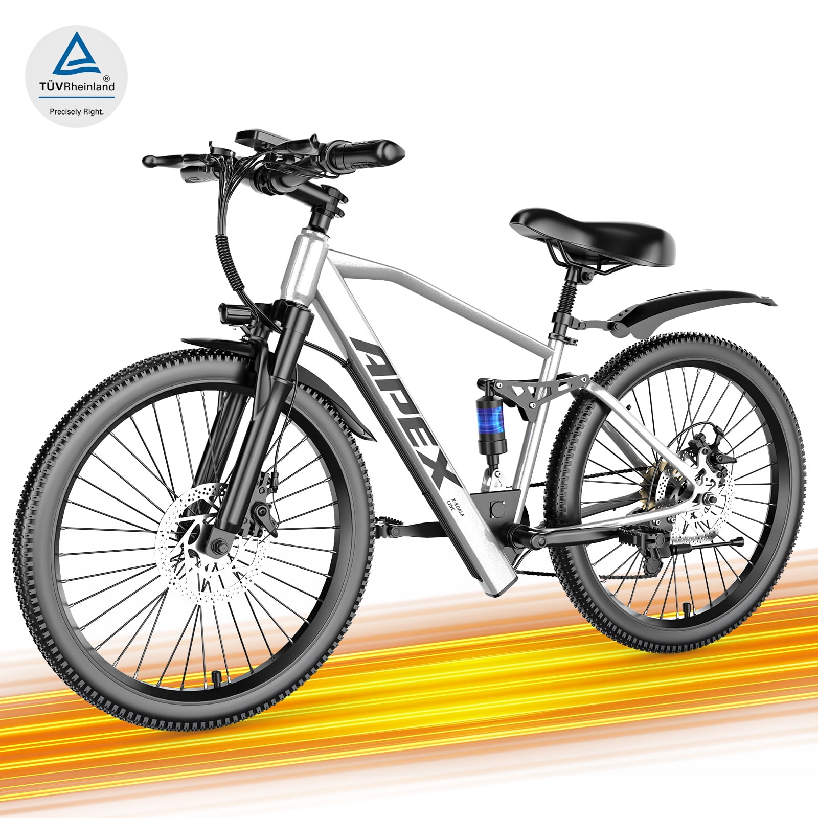 X-Koala 26 in Electric Mountain Bike, 1200W Motor, 25 MPH, 48V Battery, UL 2849 Certified, 7-Speed Ebike with Saddle Suspension (26 in) k4f3w