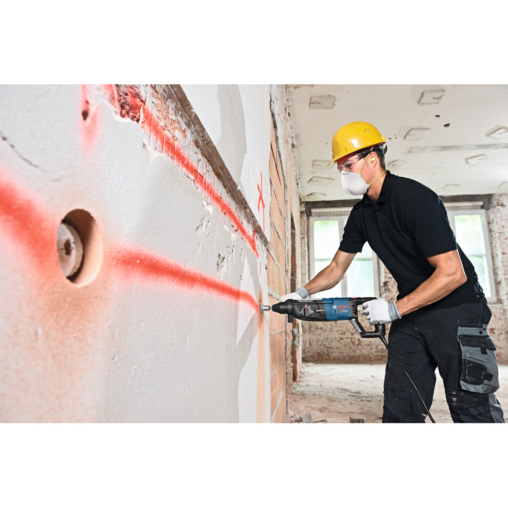 Bosch GBH2-28L-RT Bulldog Xtreme MAX Corded Rotary Hammer with Vibration Control (1-1/8 in, 8.5 Amp) zfngn