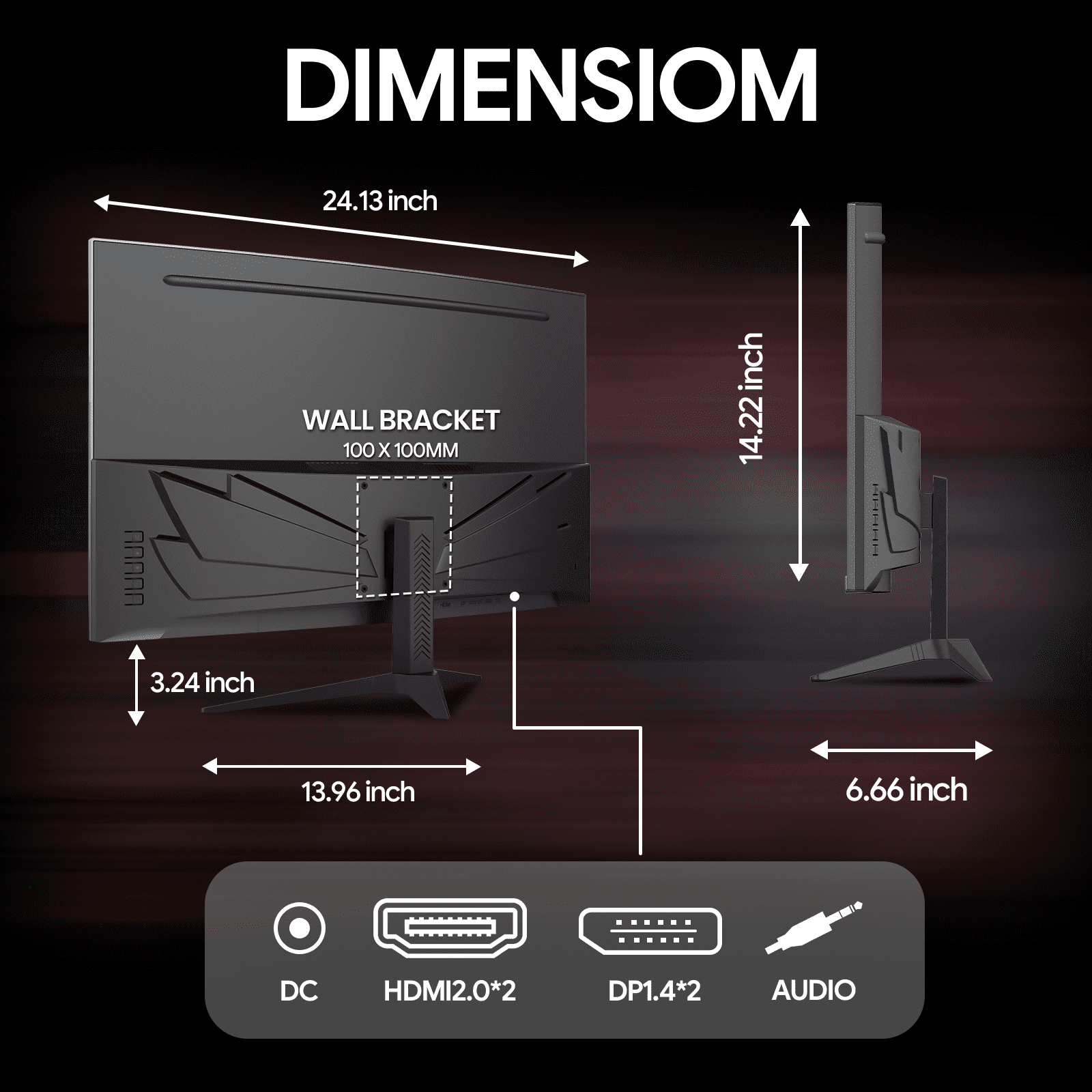 CRUA 27 in 2K 260Hz Curved Gaming Monitor, QHD 1440P, 1800R, AMD FreeSync, Built-in Speakers (Black, 27 in) 14mhq