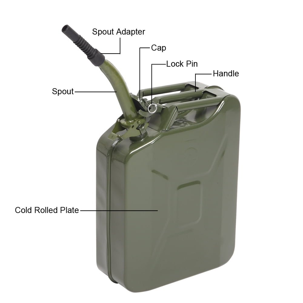 Ktaxon Portable Fuel Storage Container, Heavy-Duty Steel Emergency Backup Gas Carrier (Army Green, 5 gal) p4vv3