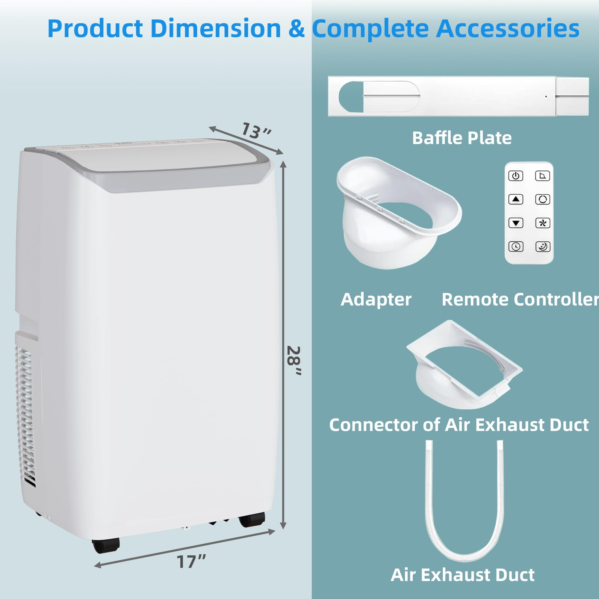 Towallmark 14,000 BTU Portable Air Conditioner for Rooms up to 700 Sq Ft (White) bnbv5