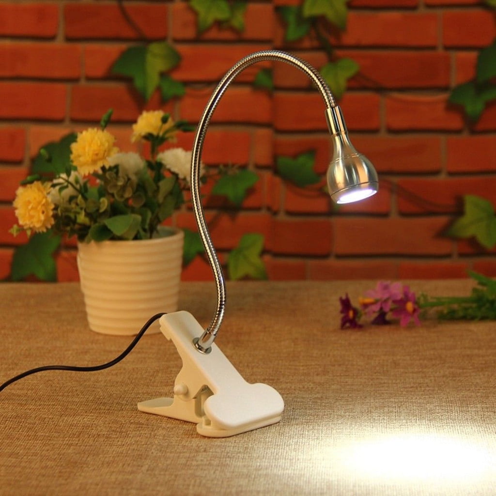 SATRINO LED Desk Lamp Clip On Reading Light (3 Light Modes, 10 Dimmable Levels, Flexible Neck, USB Powered) irjxl