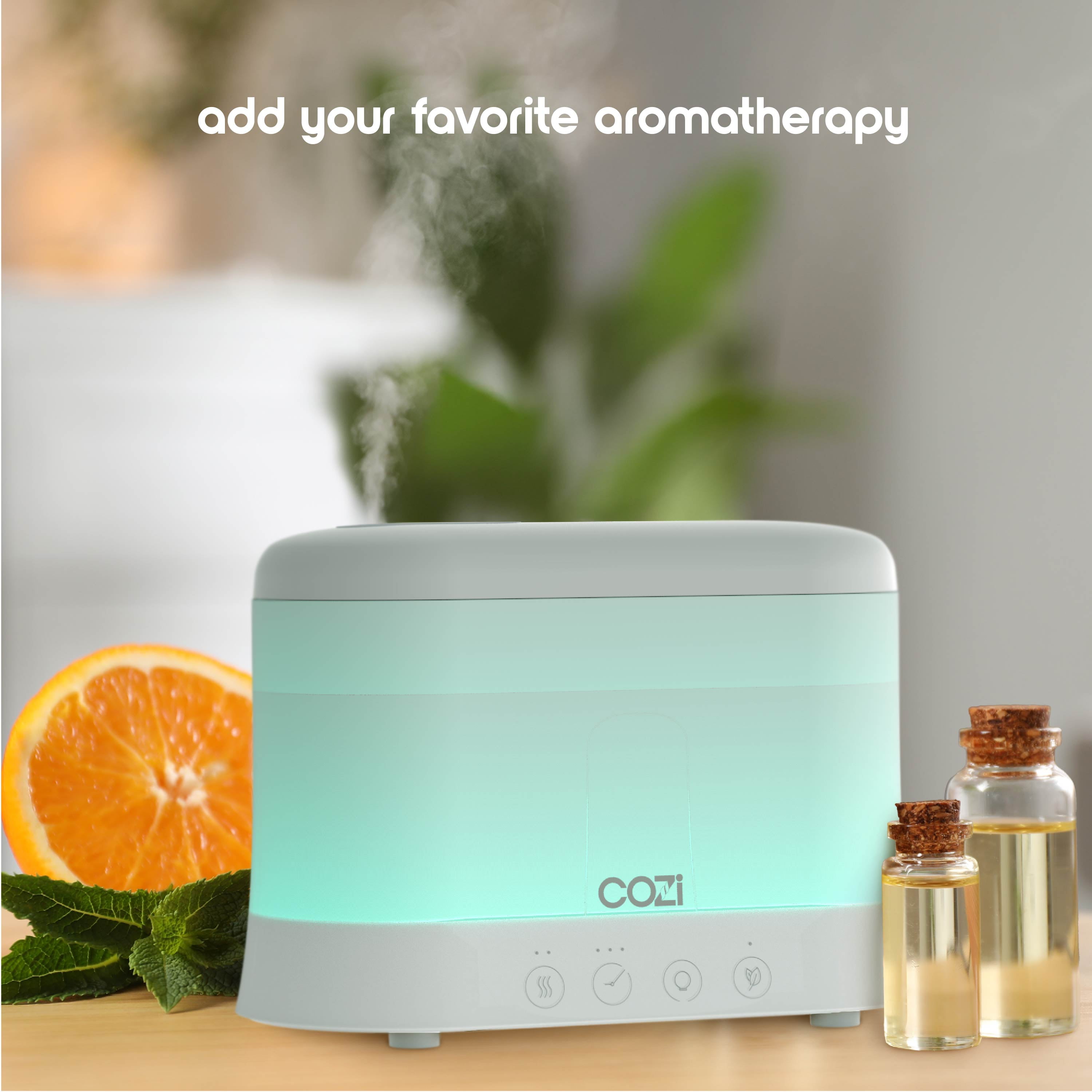 Tzumi Cozi Cool Mist Humidifier and Aroma Diffuser with LED Lights (White) 7t6m0