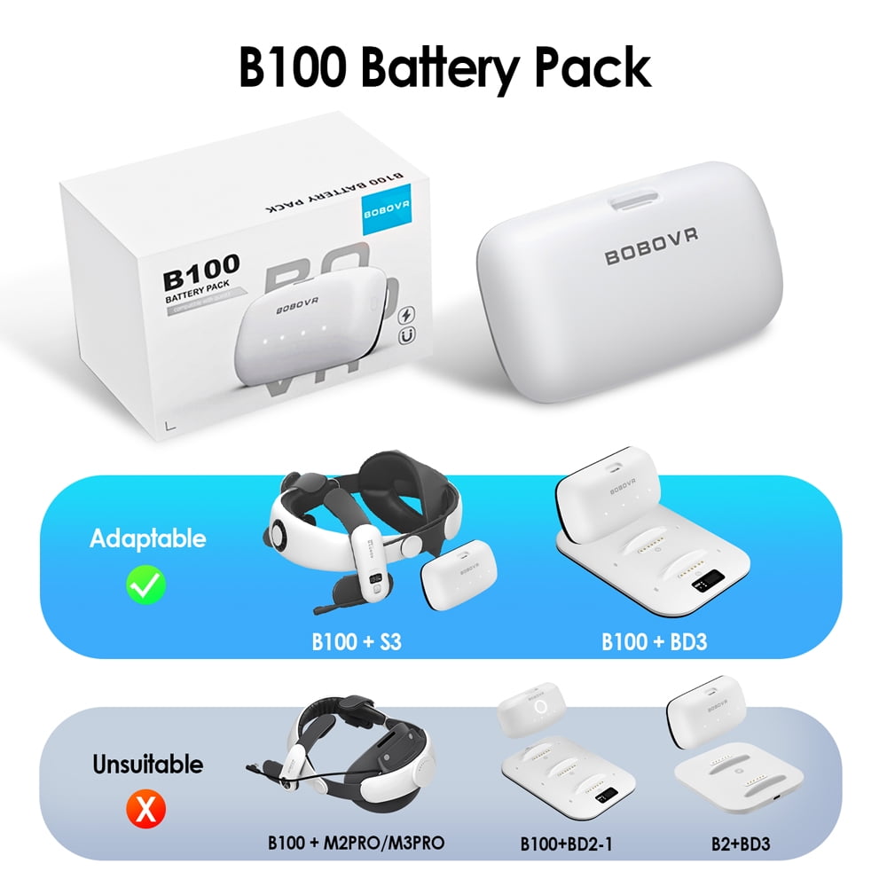 BOBOVR B100 Magnetic Battery Pack for S3 Pro (10000mAh, 1 Pack) 68wxo