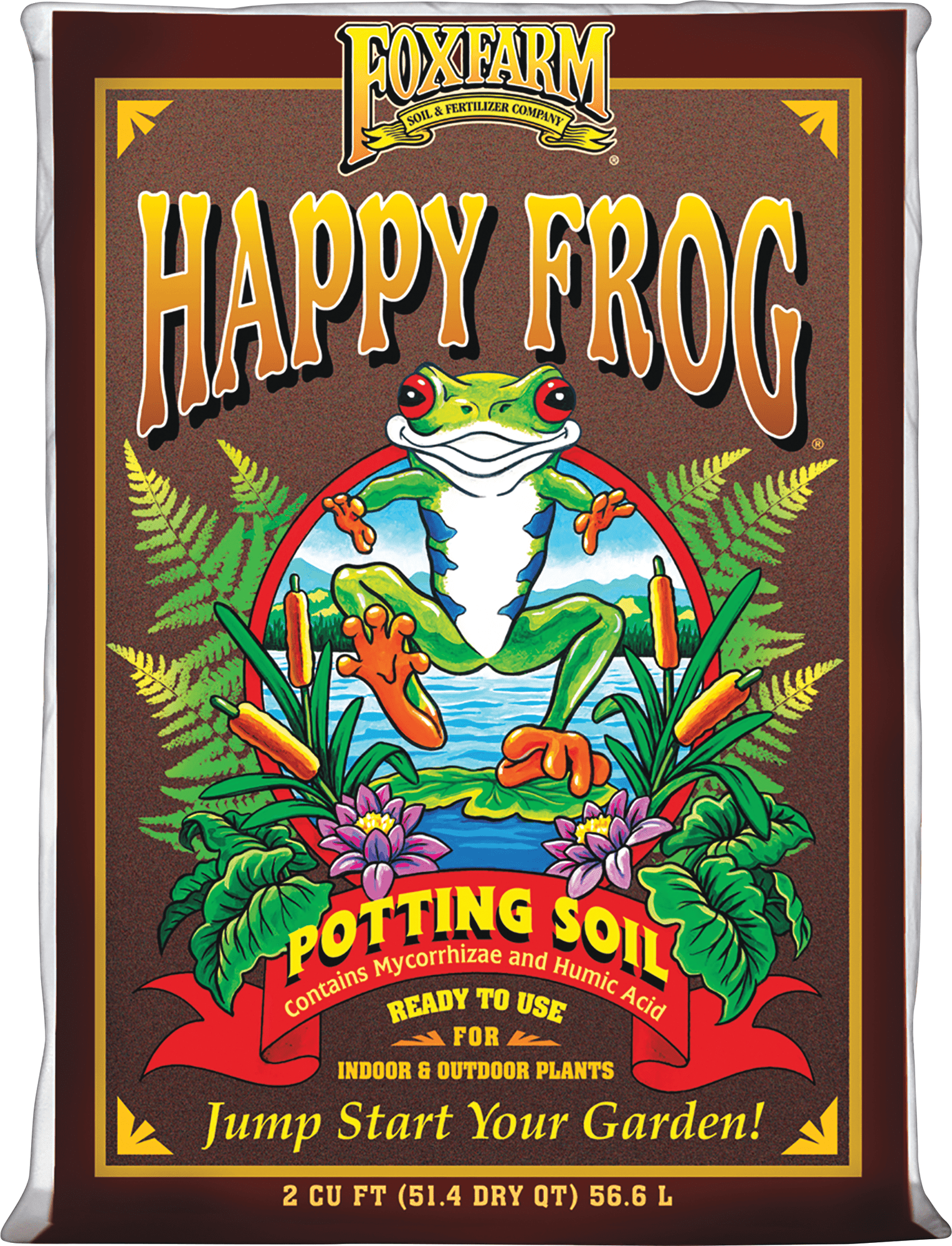 FoxFarm Happy Frog Potting Soil (Indoor & Outdoor Premium Planting Mix, 12 Pack, 2 cu ft) qru21
