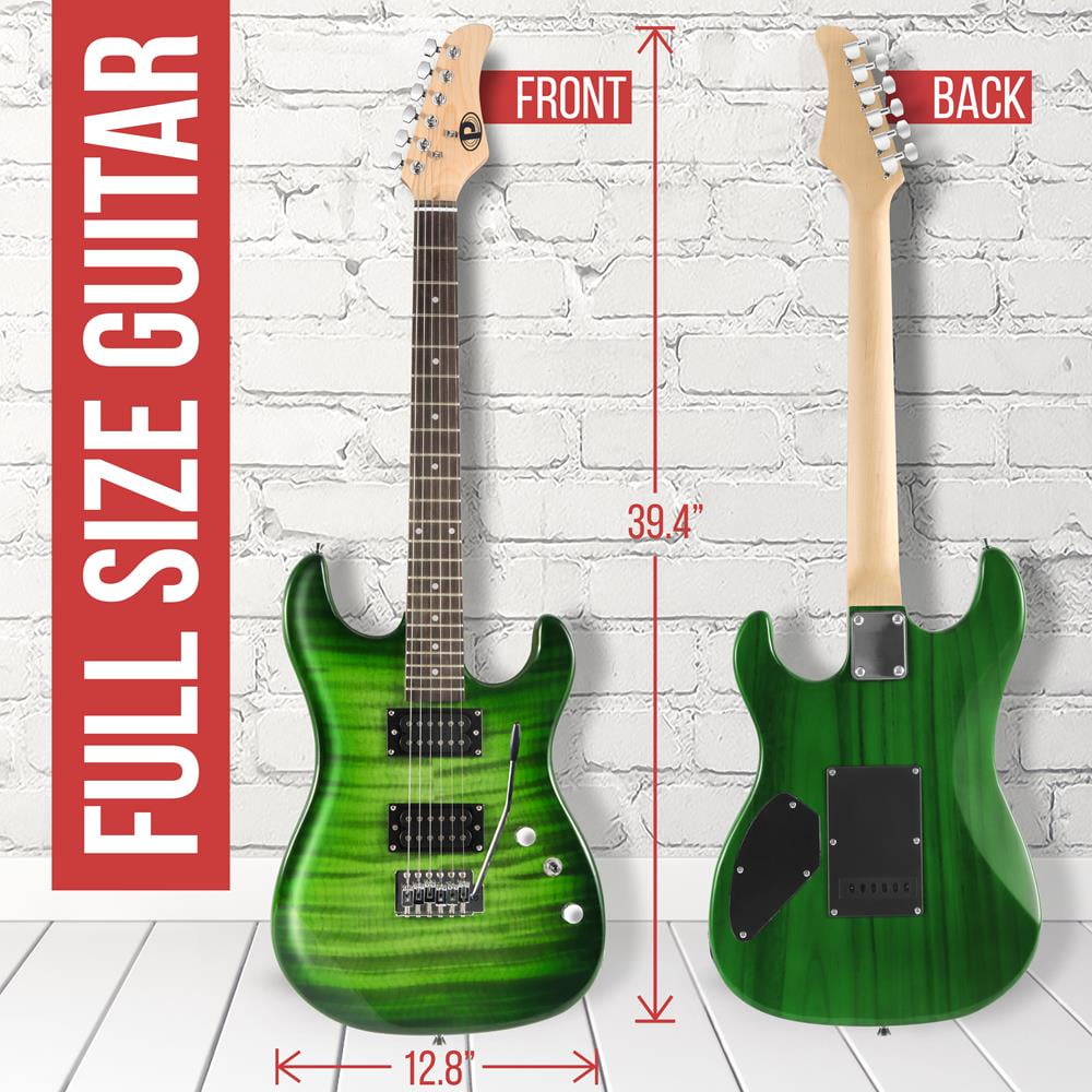 Pyle Electric Guitar Starter Kit with Amplifier and Accessories (Blue, Full Size) hsxid