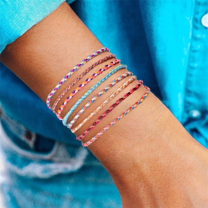 Chengjian Friendship Bracelets Handmade Woven Waterproof Rope Wristband (Multicolor, 30 Pack) ncam2