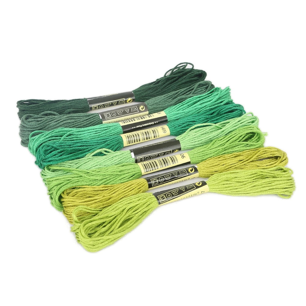 Weiyan KJ Cotton Crochet Embroidery Thread Set for Lace Hand Knitting (Green, 65.6 Yards Total) m3e38