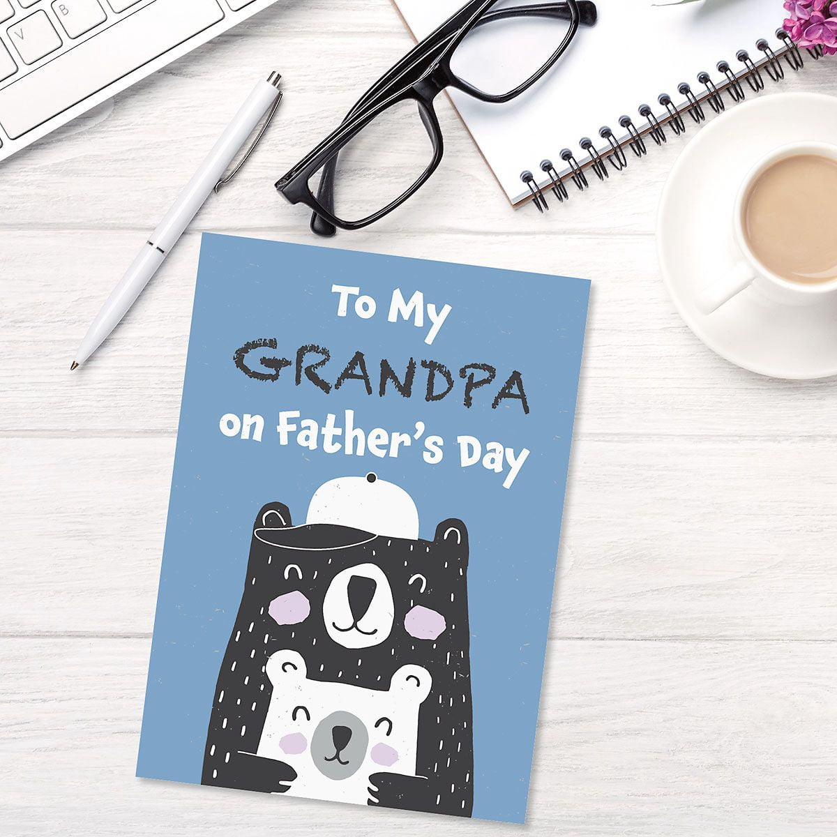 Current Father’s Day Greeting Card for Dad and Grandfather (White, 5 in x 7 in) d3jk3