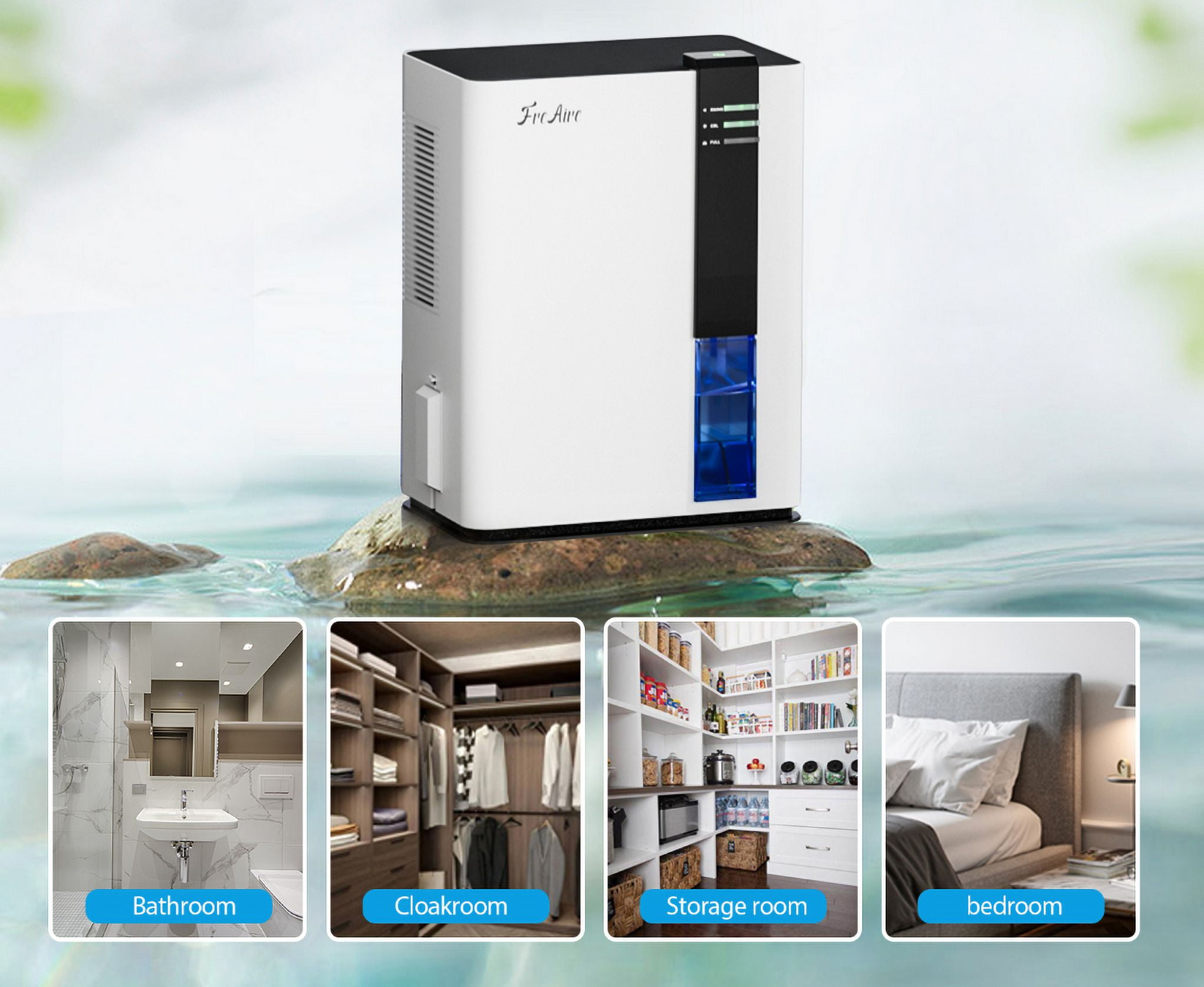 Aeitto Electric Dehumidifier for Home, Quiet Moisture Removal for Basements and Bedrooms (White, 2 Pints) 9ksr2