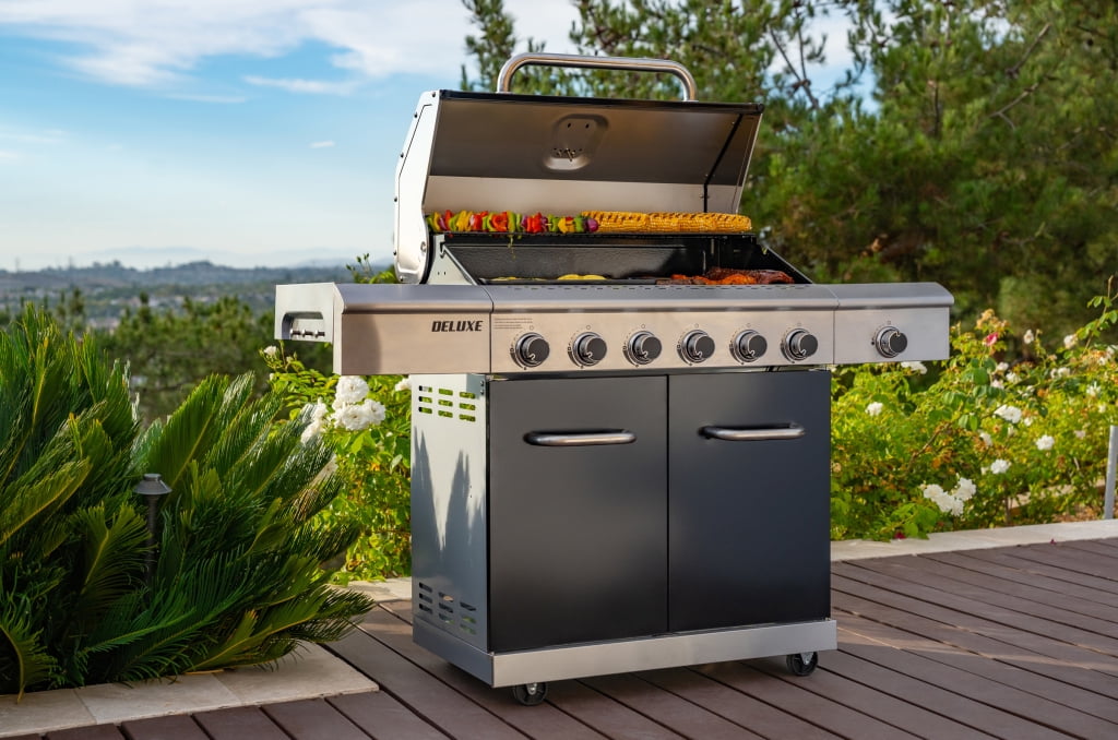 Nexgrill Deluxe 6-Burner Natural Gas Grill with Searing Side Burner and Griddle Insert (Stainless Steel, 775 sq in) mhiq2