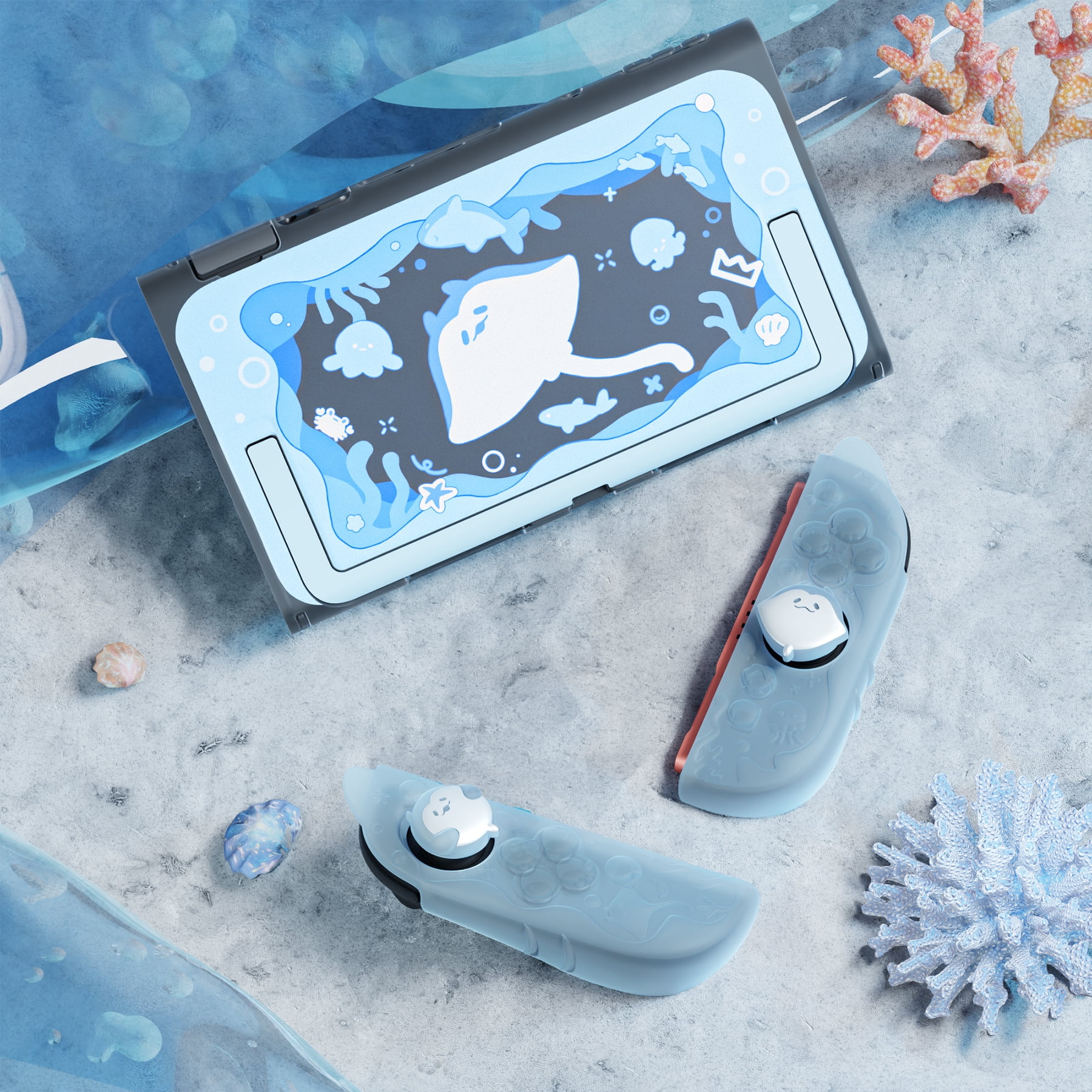 PlayVital Protective Case for Nintendo Switch 2 (Dockable Hard Shell, Silicone Grips, Joystick Caps, Mint Blue) 85s8a