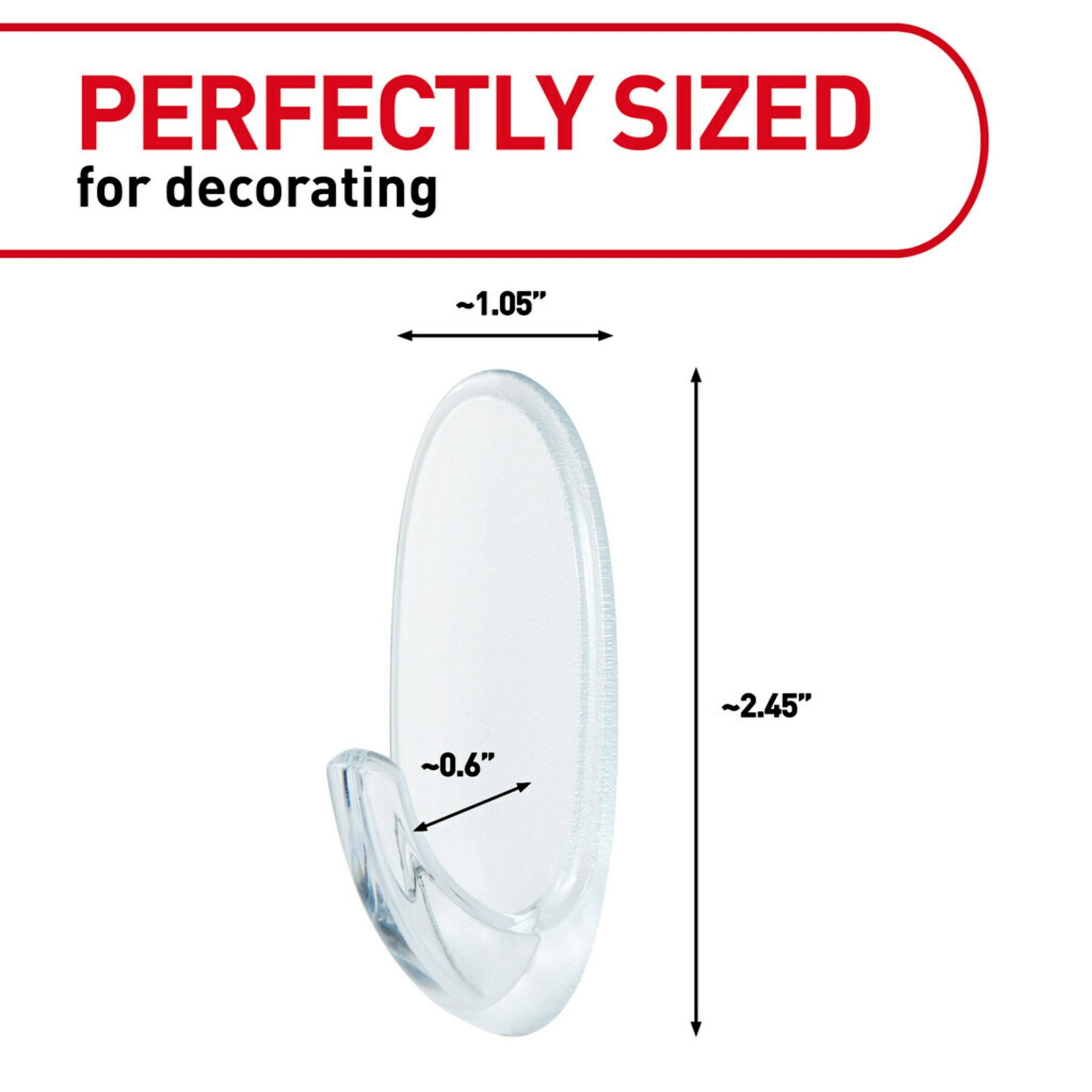Command Medium Wall Hooks, Damage-Free Adhesive Hanging for Home Decor (Clear, 3 Pack) klafy