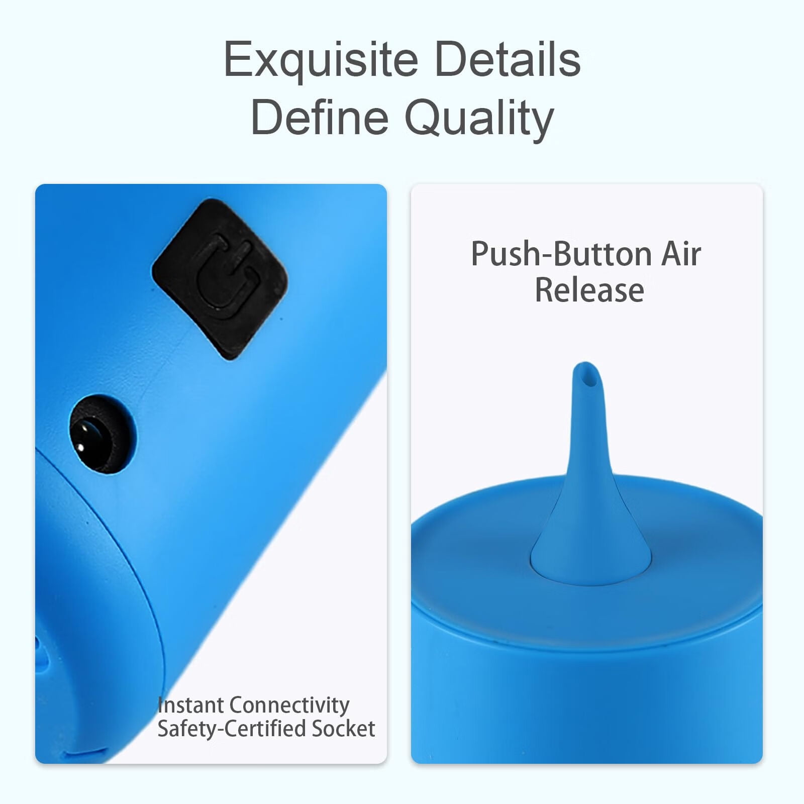 Disen Electric Balloon Pump Dual Nozzle Portable Inflator for Party Decorations (Blue, 1 Pack) zvwb0