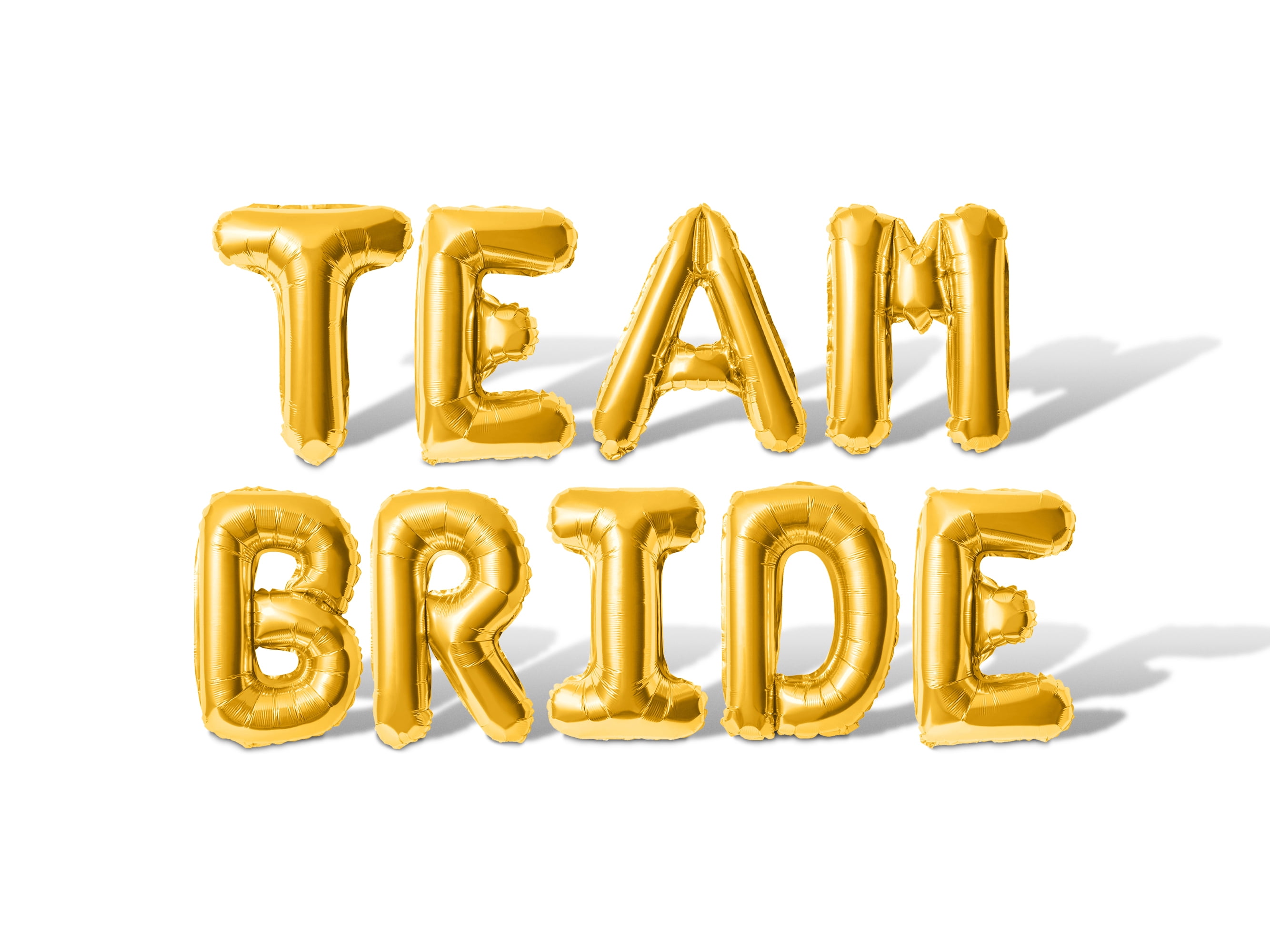 Floating Away Balloon Company TEAM BRIDE Letter Balloons Foil Mylar Banner for Bachelorette Party (Gold, 16 in) toinn