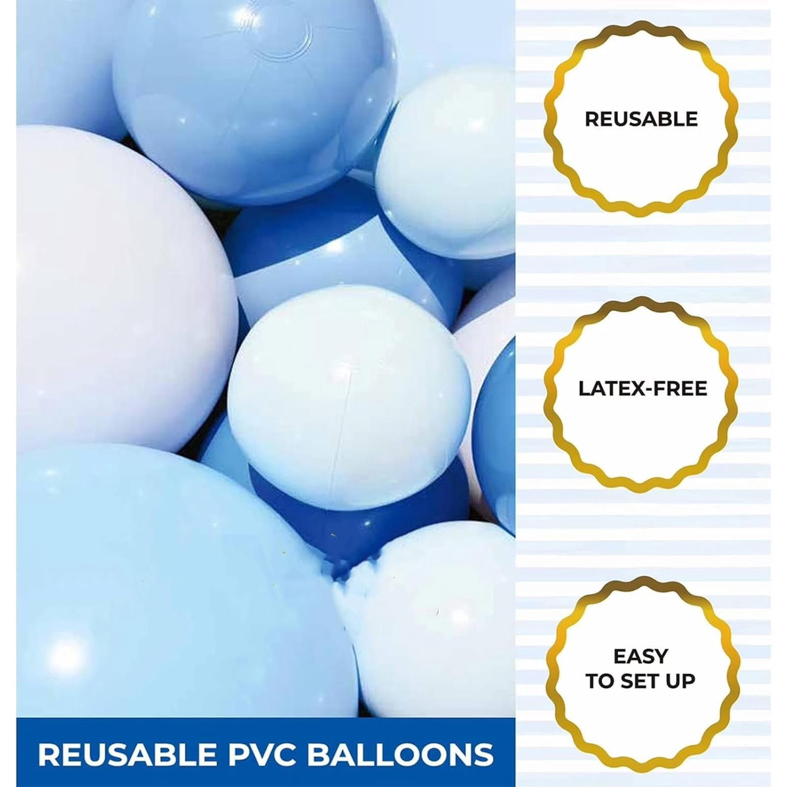 Live at Home Reusable Inflatable Balloon Garland Arch Kit for Party Decorations (Light Blue, 7 PCS) ljozk