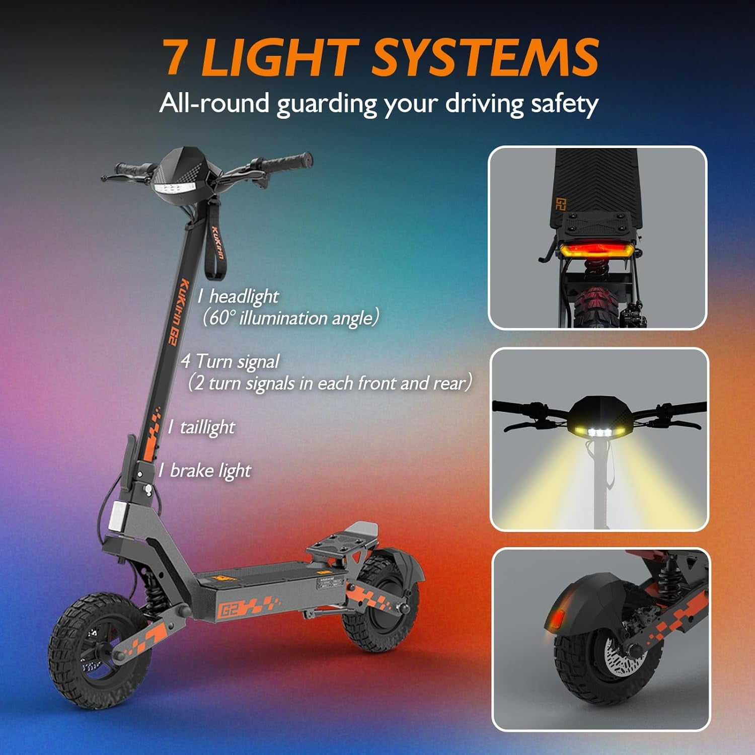 KUKIRIN G2 Electric Scooter for Adults, 800W Motor, 34-Mile Range, Foldable Commuting Scooter (Black, 10 in Tires) hg4om