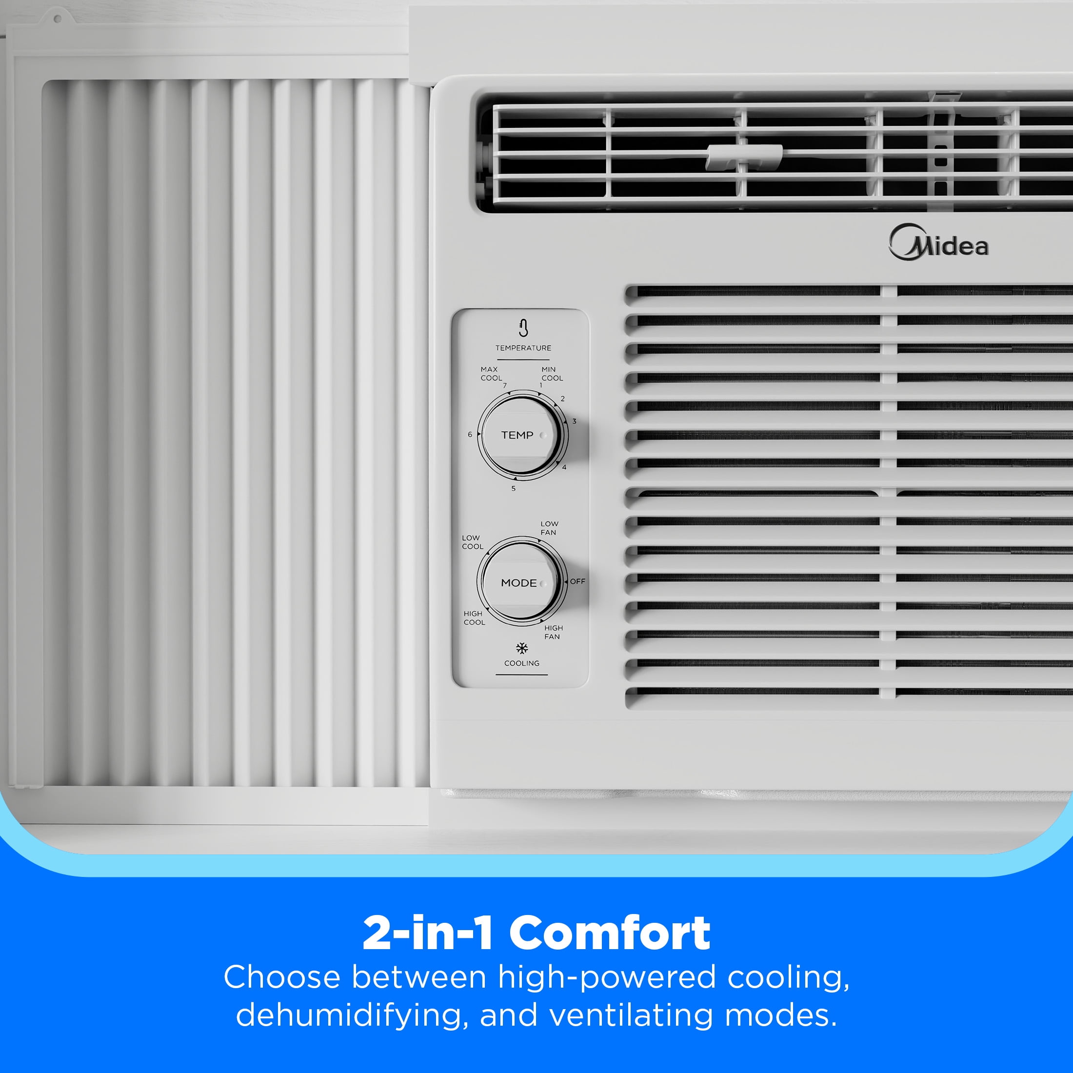 Midea 5,000 BTU Window Air Conditioner for Small Rooms (White, 150 sq ft) iooqr