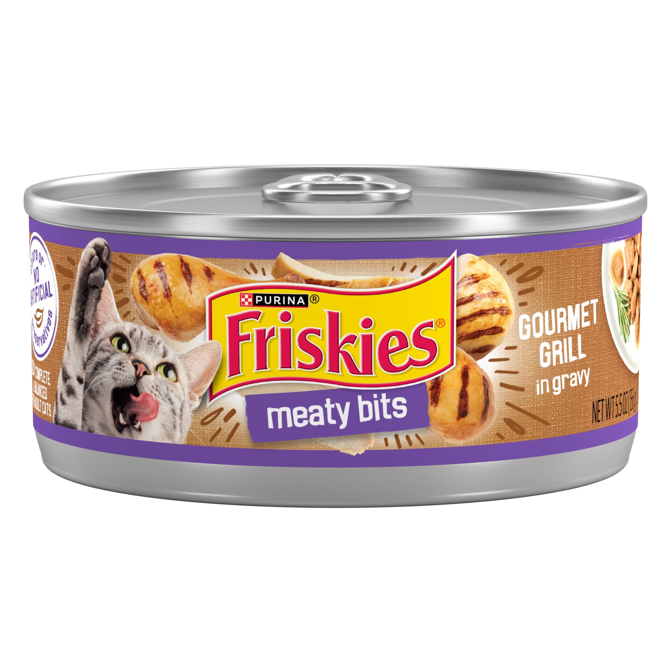 Friskies Meaty Bits Gourmet Grill Wet Cat Food in Gravy (5.5 oz) 8z0be