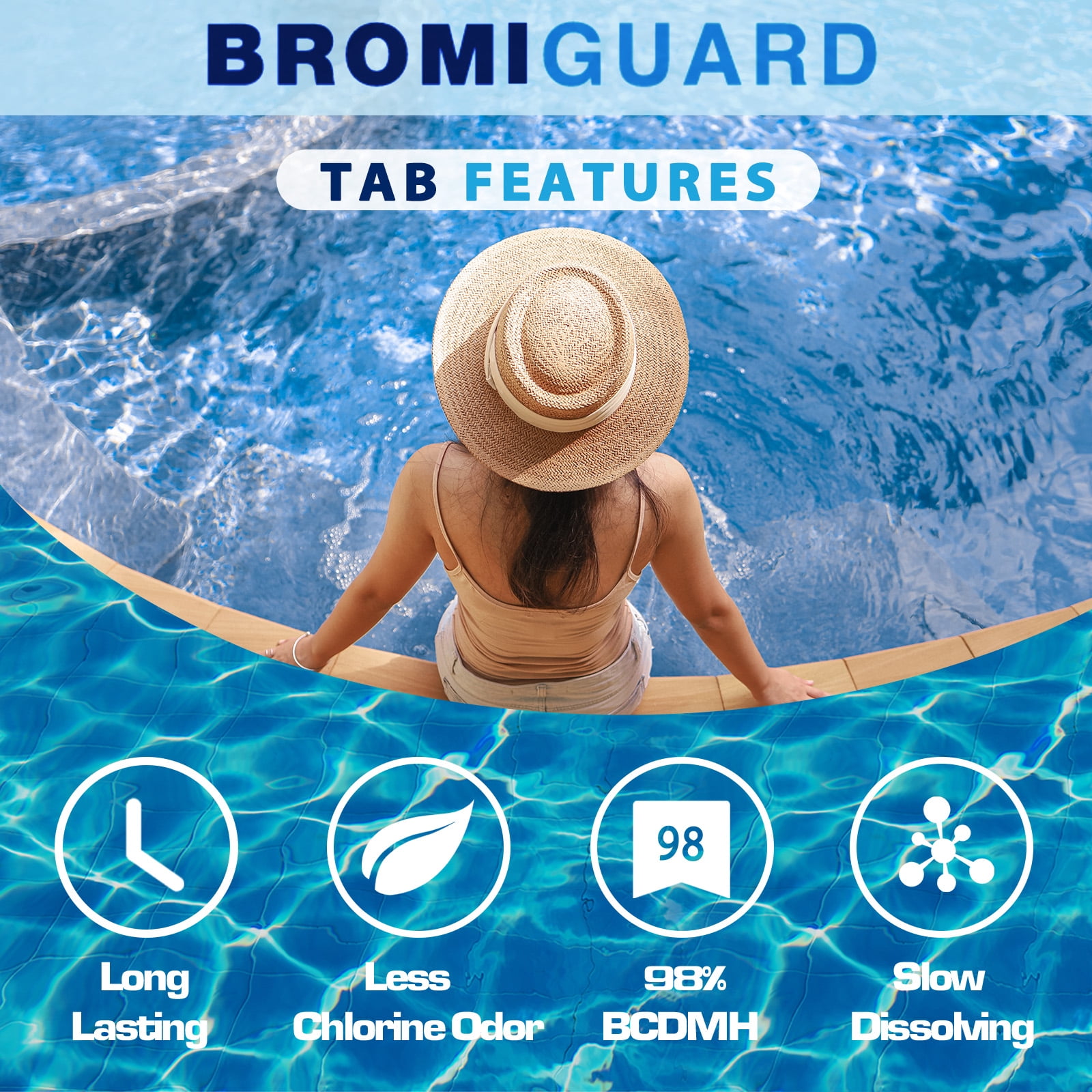 BROMIGUARD Bromine Tablets for Hot Tub and Spa Sanitizer (1 lb) 45hhp